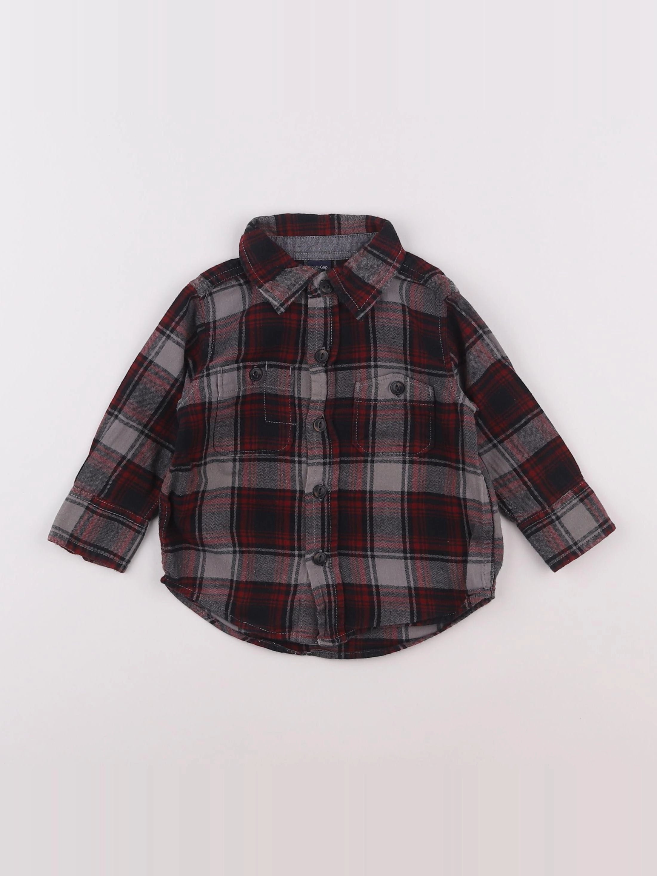 GAP - chemise rouge, noir - 6/12 mois