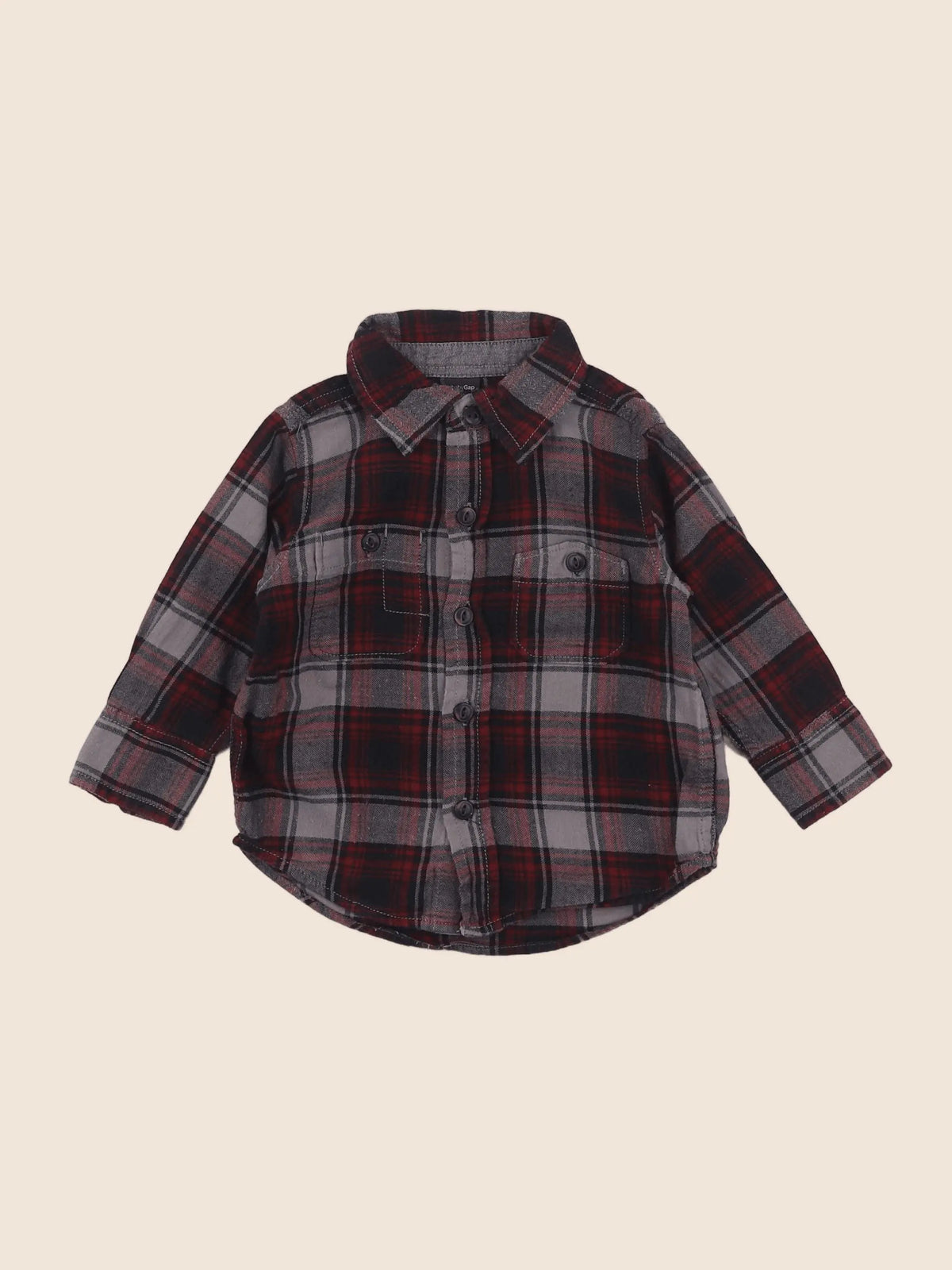 GAP - chemise rouge, noir - 6/12 mois