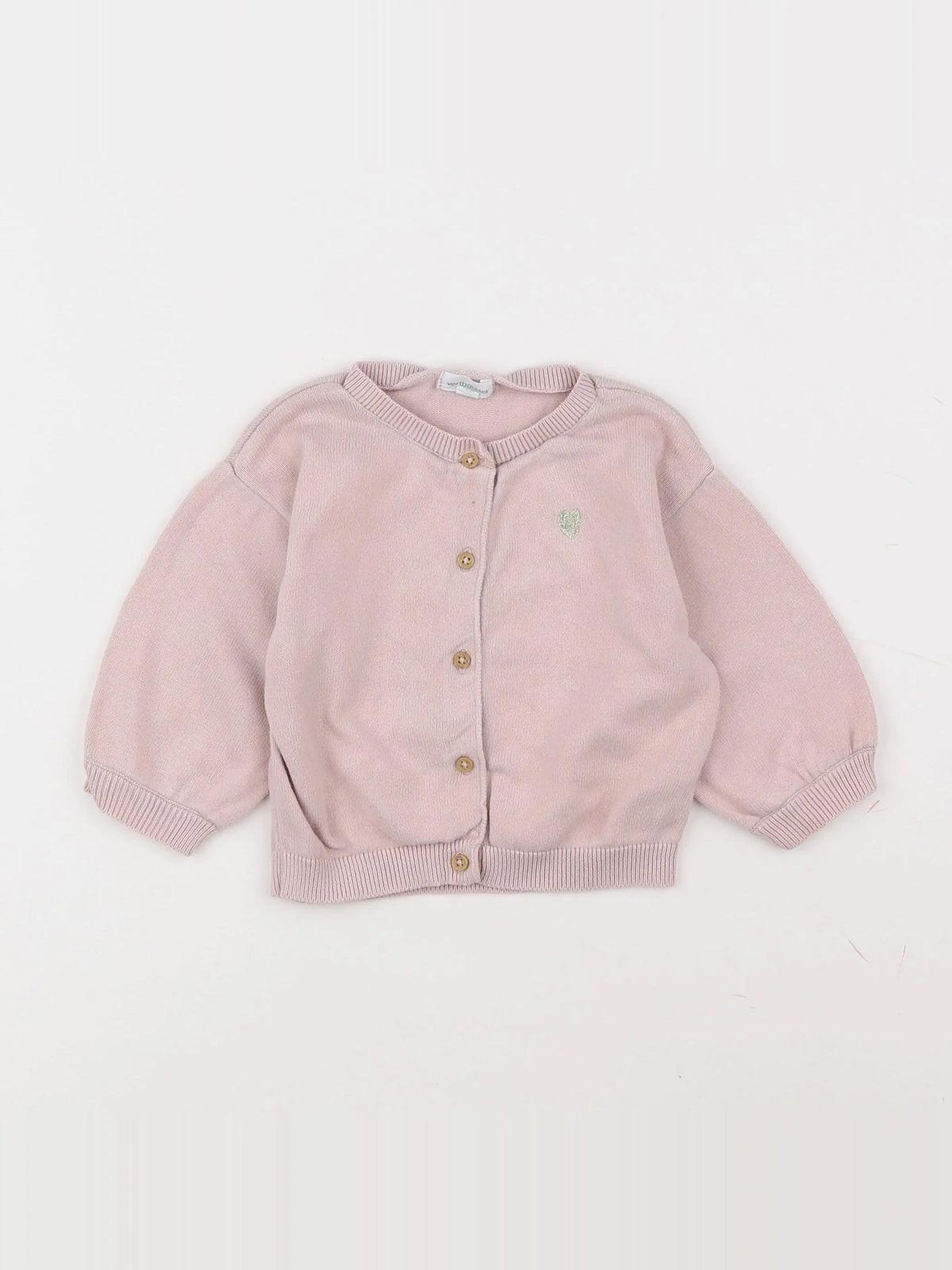 Vertbaudet - gilet rose - 12 mois