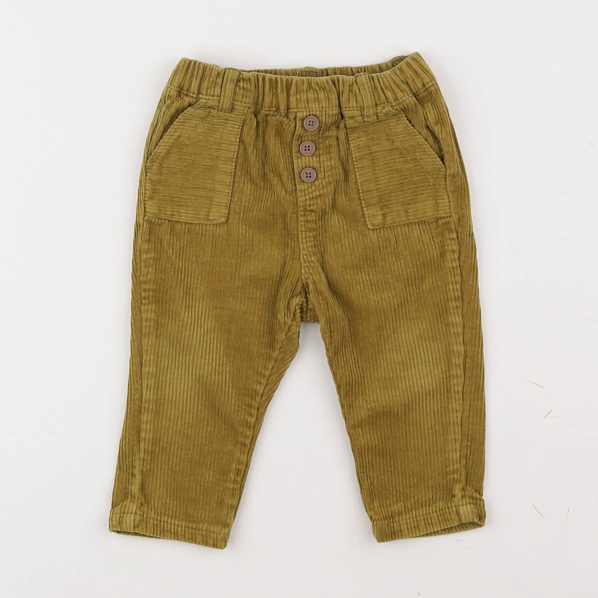 Vertbaudet - pantalon jaune - 12 mois