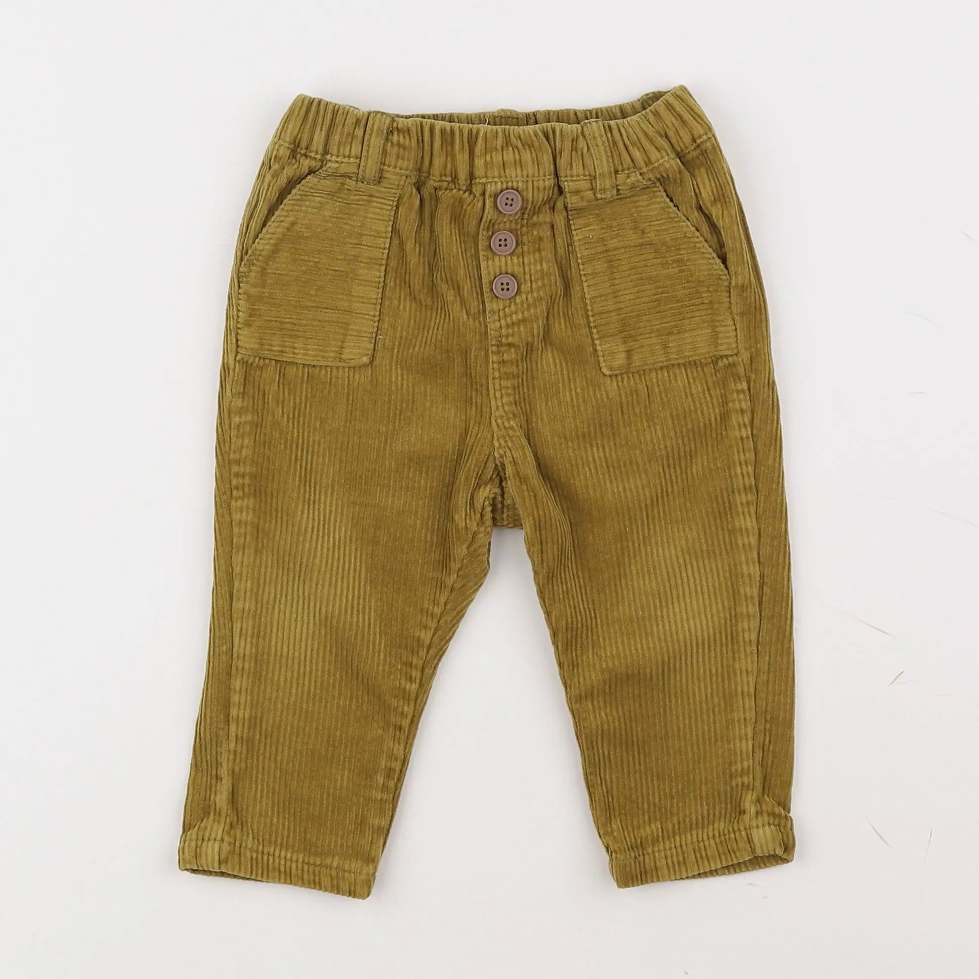 Vertbaudet - pantalon jaune - 12 mois
