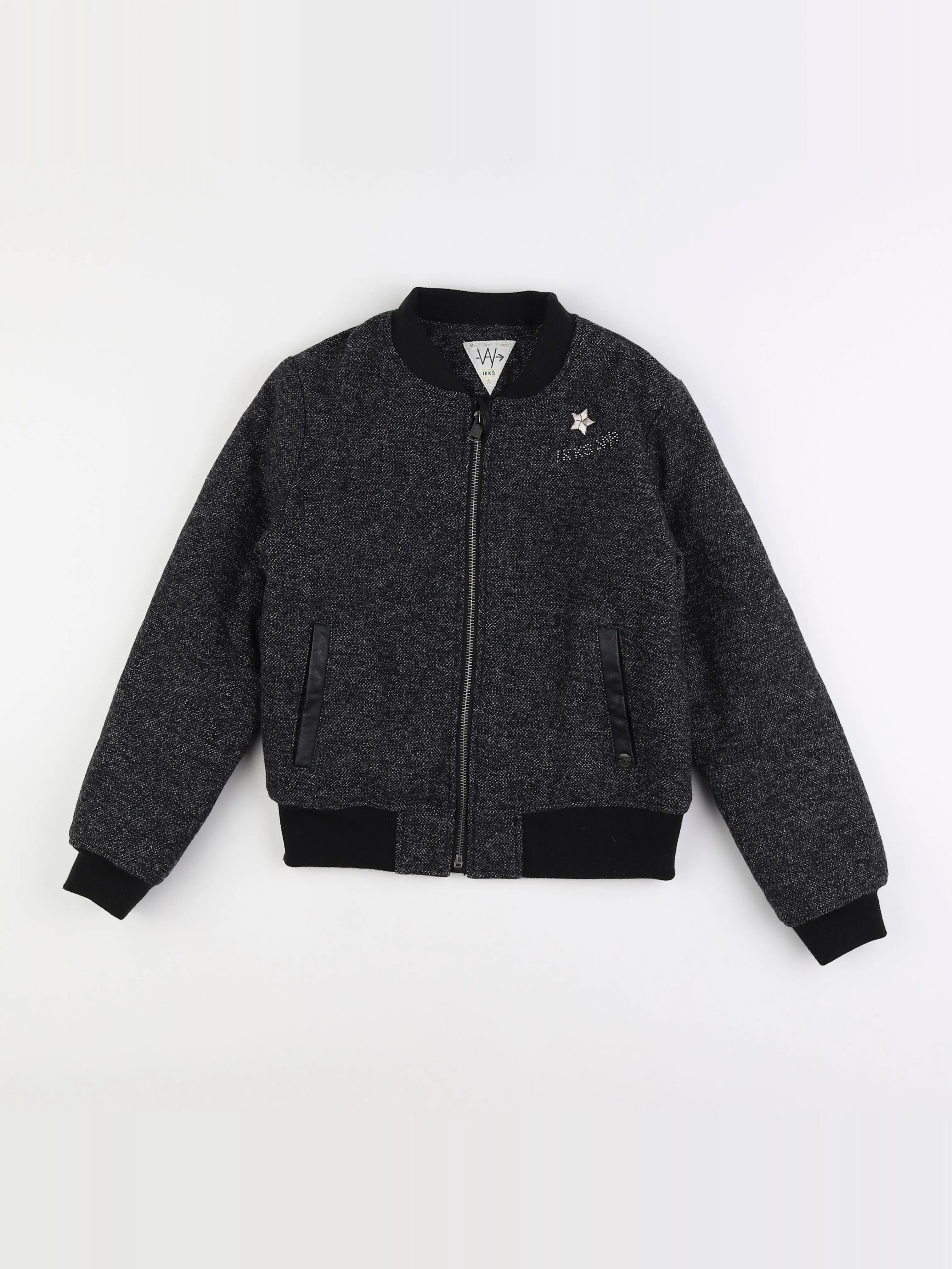 IKKS - veste imprimé au dos gris - 10 ans