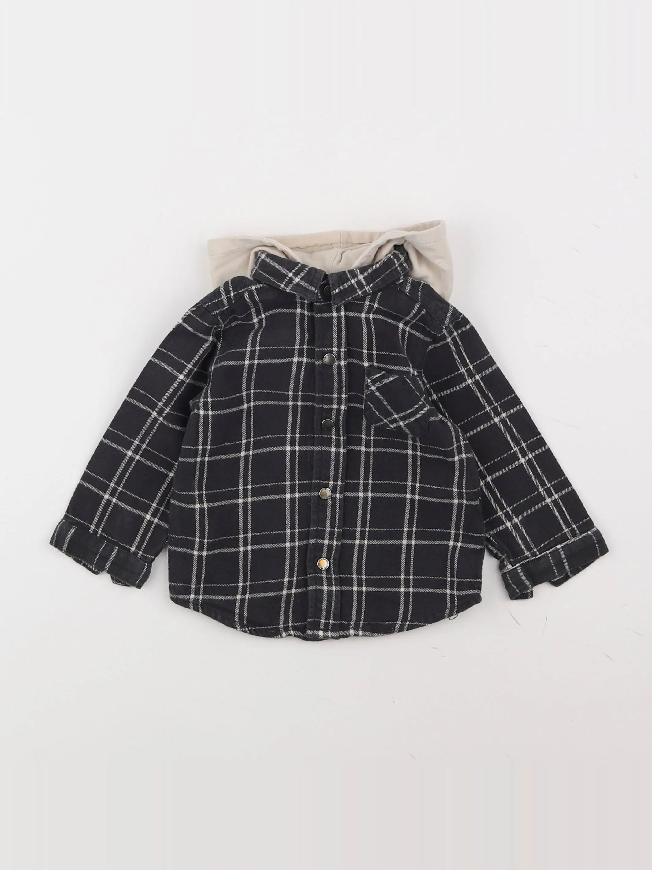 Vertbaudet - chemise gris - 12 mois