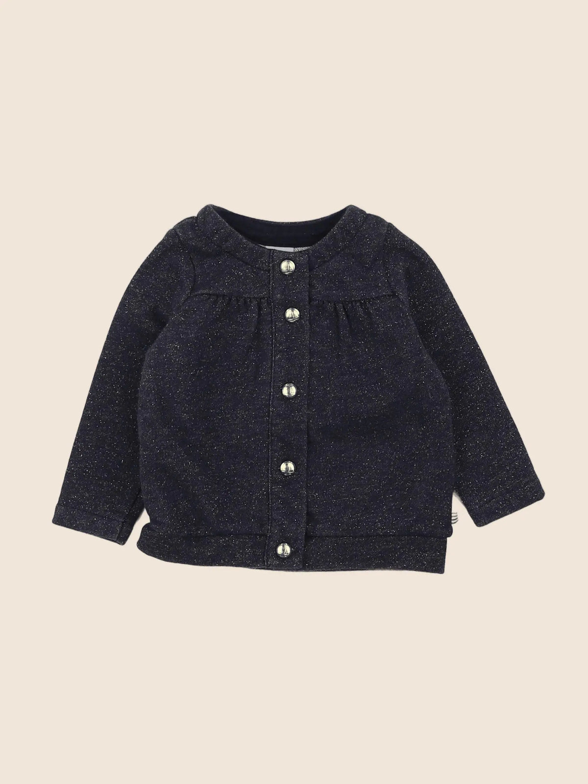 Petit Bateau - sweat bleu, or - 12 mois