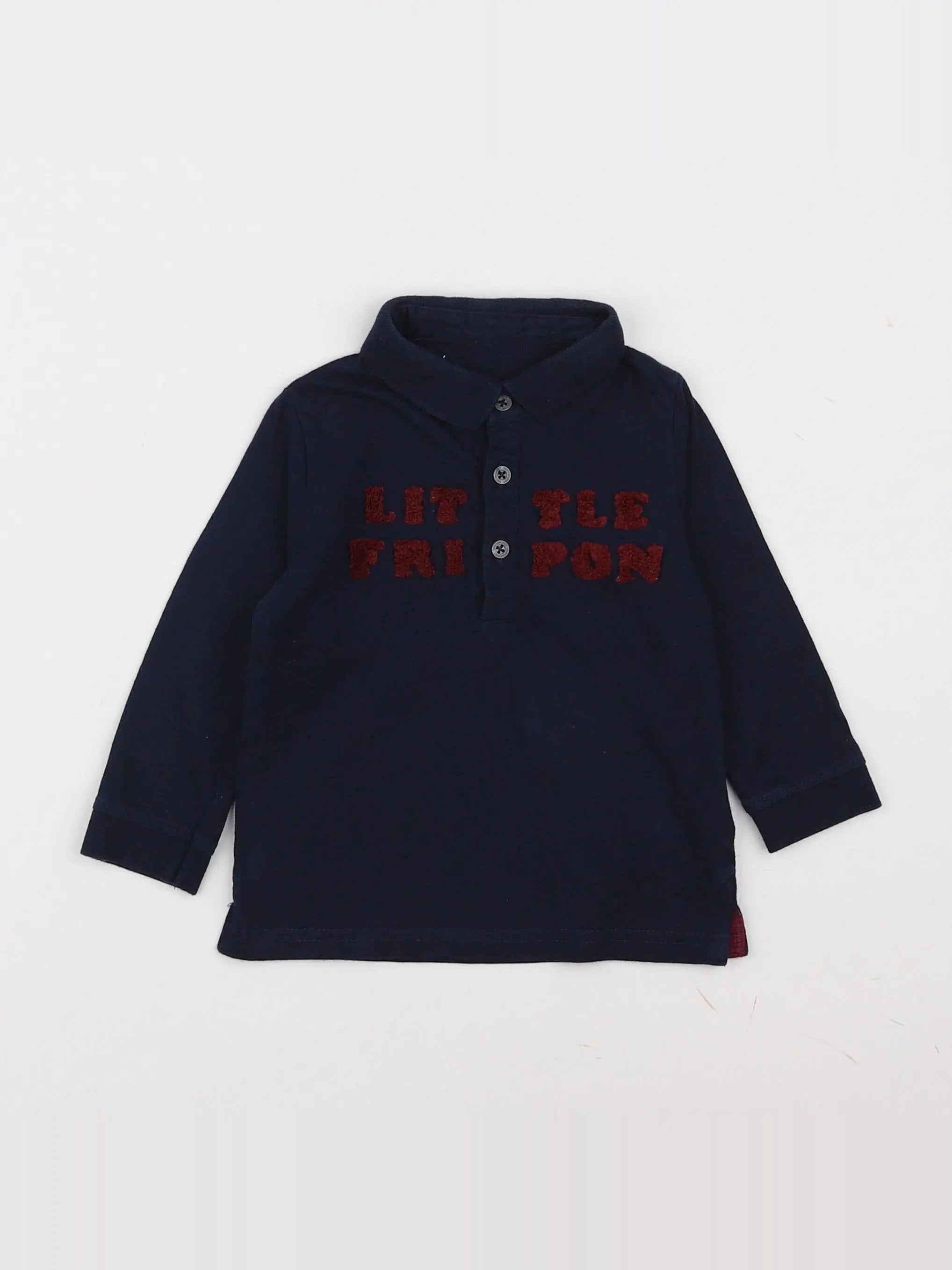 Vertbaudet - polo bleu - 12 mois