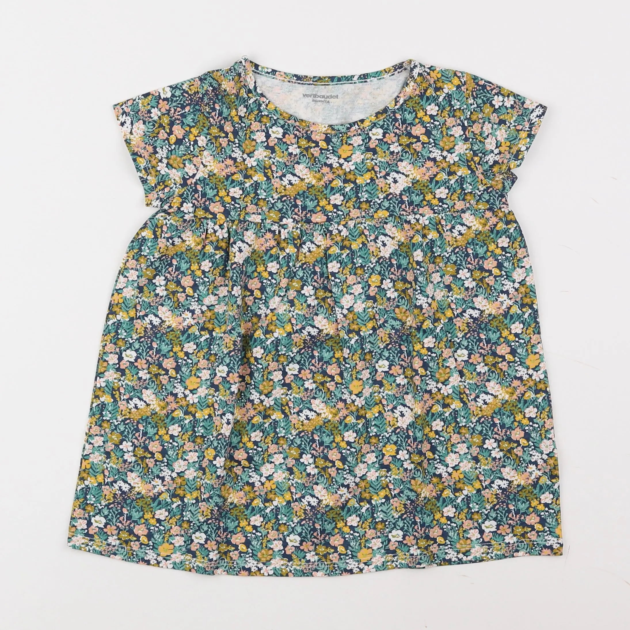 Vertbaudet - robe vert - 2 ans