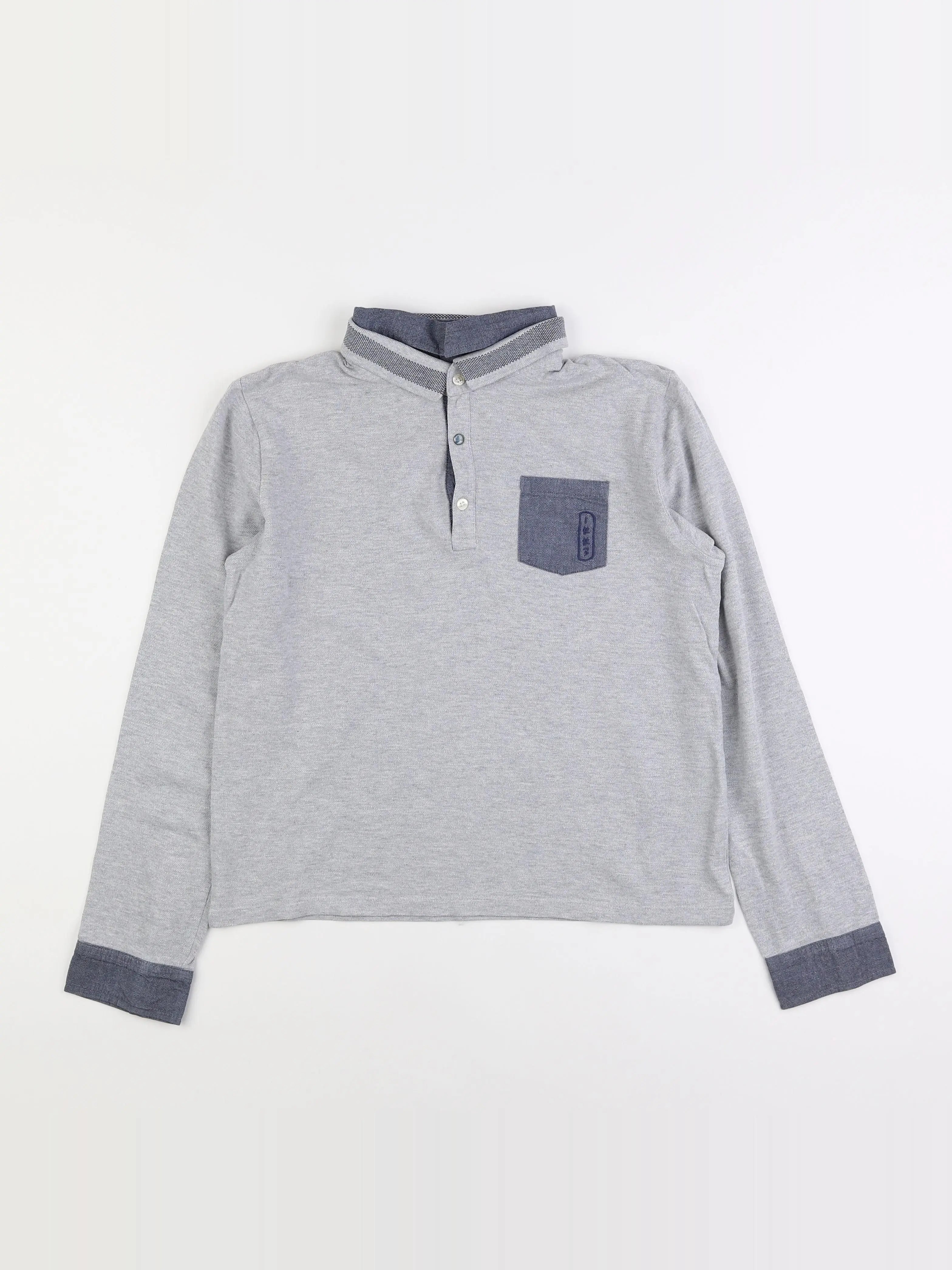 IKKS - polo imprimé au dos gris - 13 ans