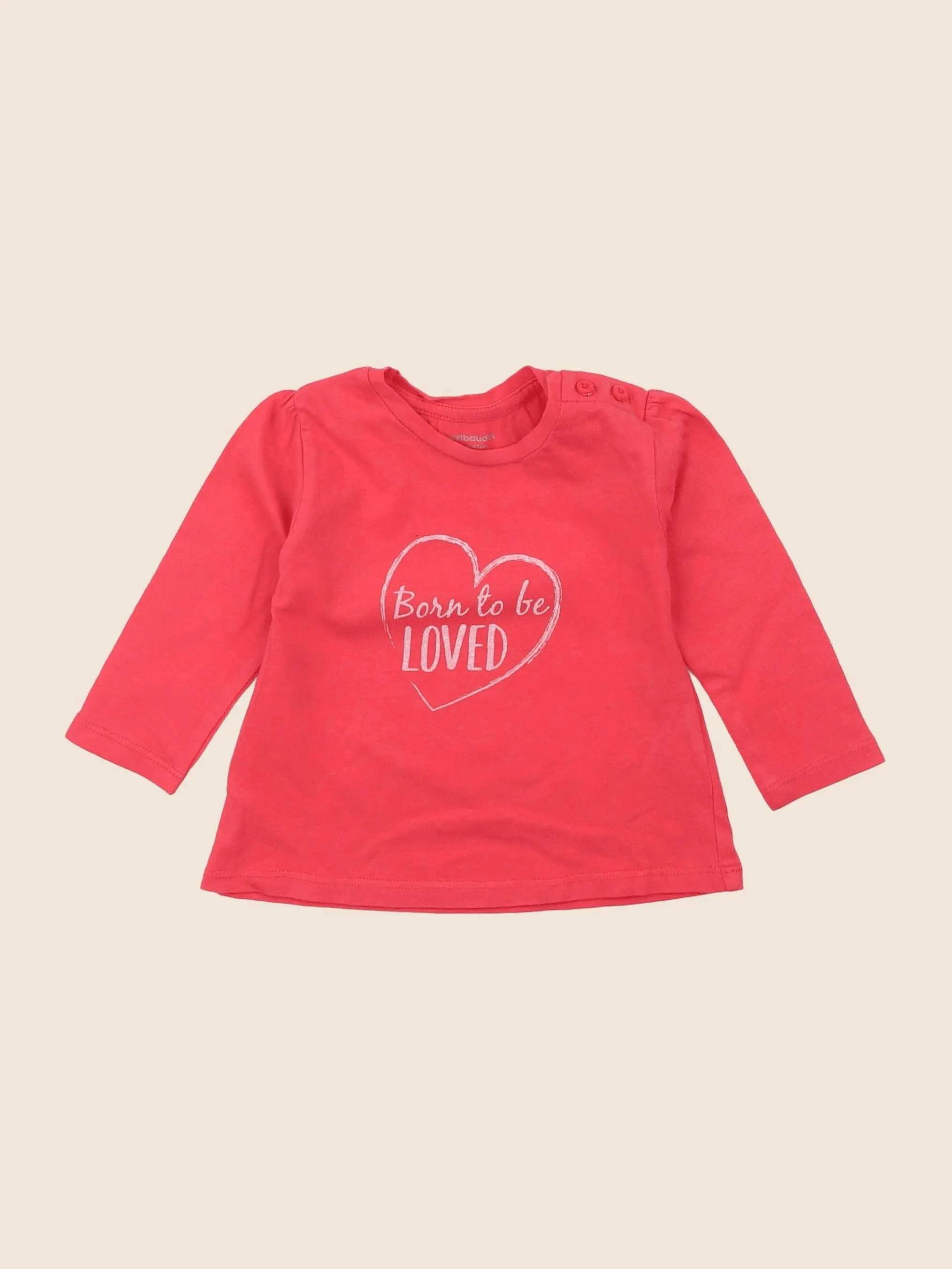 Vertbaudet - tee-shirt rose - 6 mois