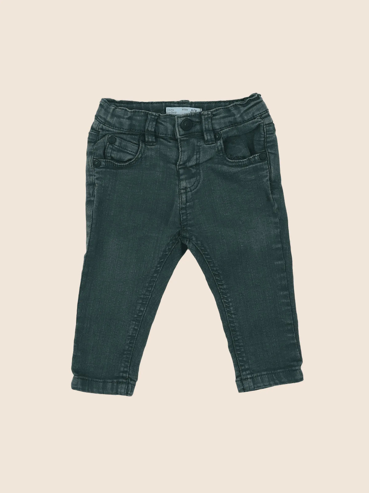 Zara - jean vert - 6/9 mois