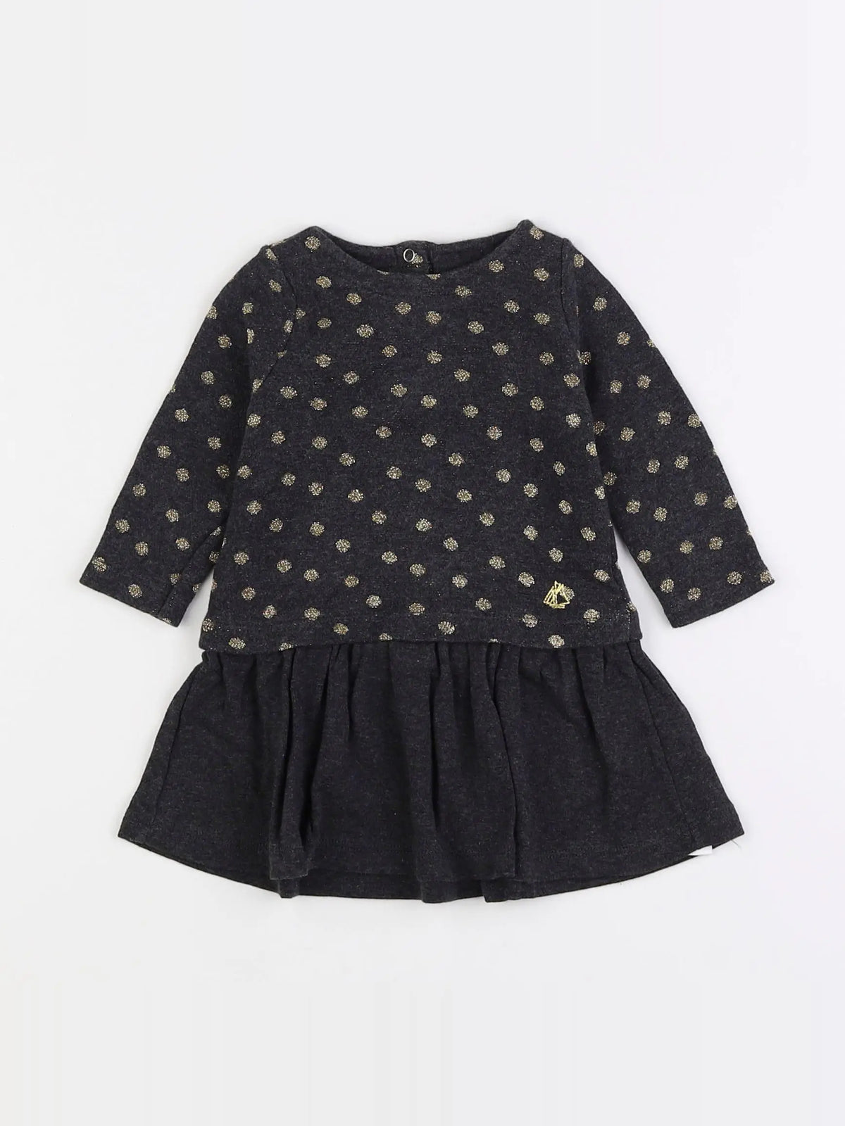 Petit Bateau - robe gris - 6 mois