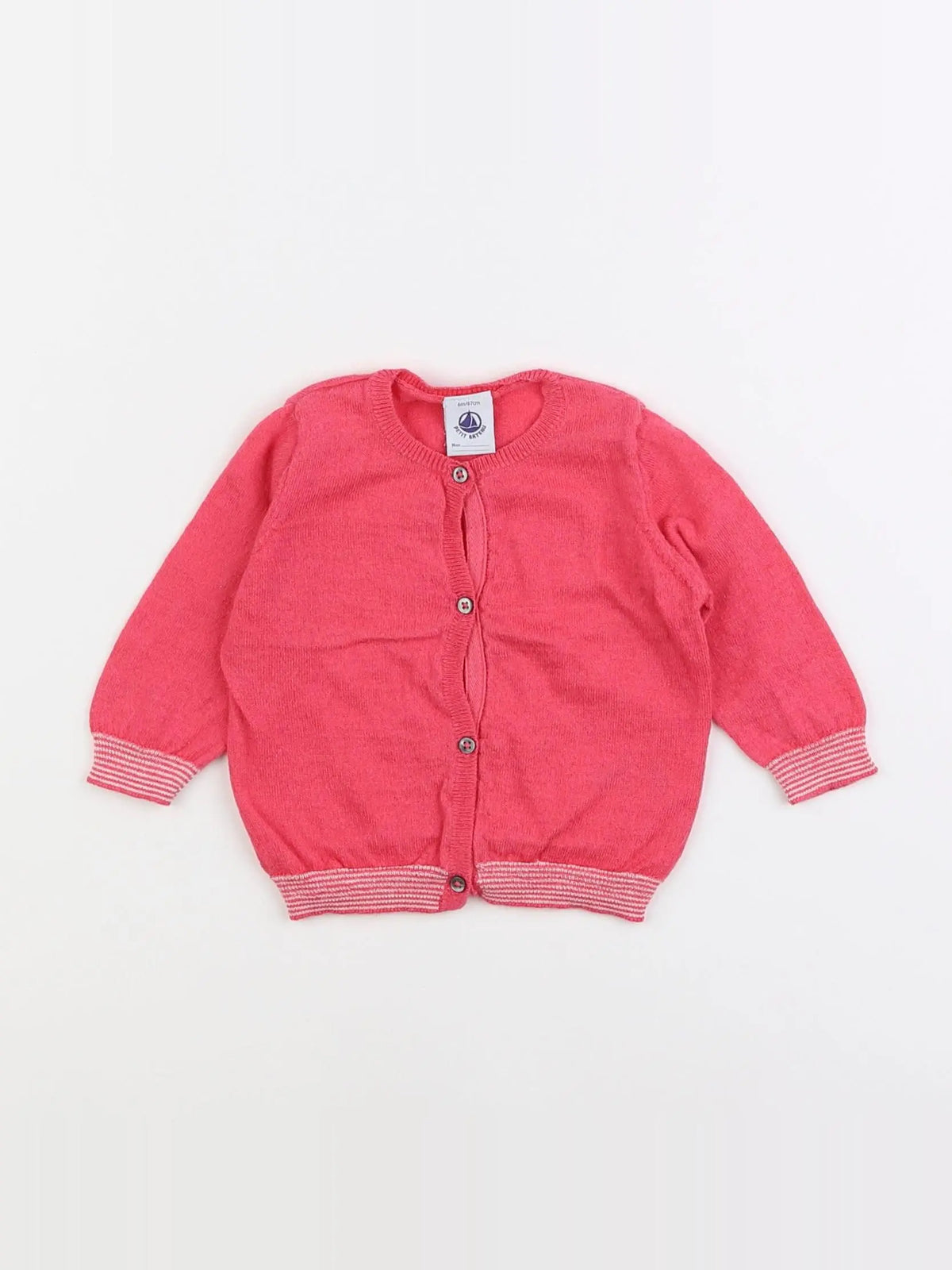 Petit Bateau - gilet rose - 6 mois