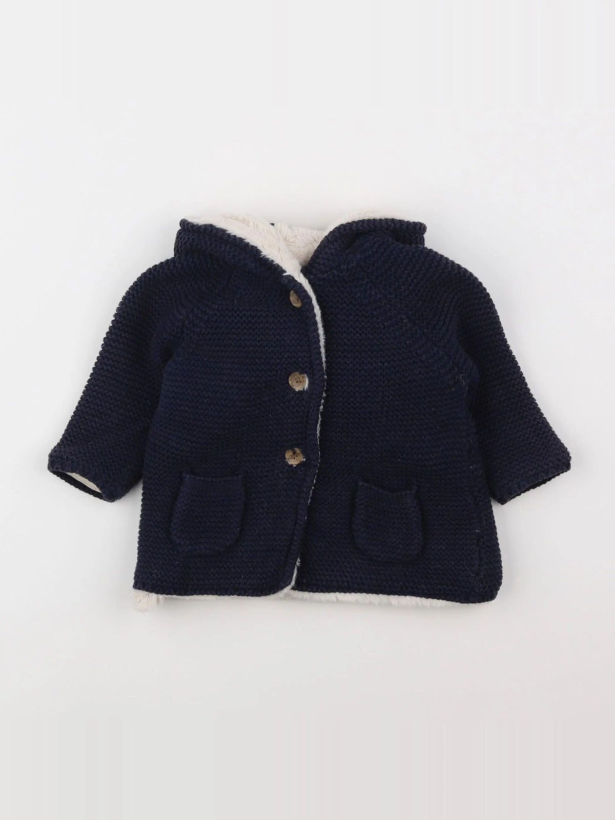 Vertbaudet - veste doublé bleu - 9 mois