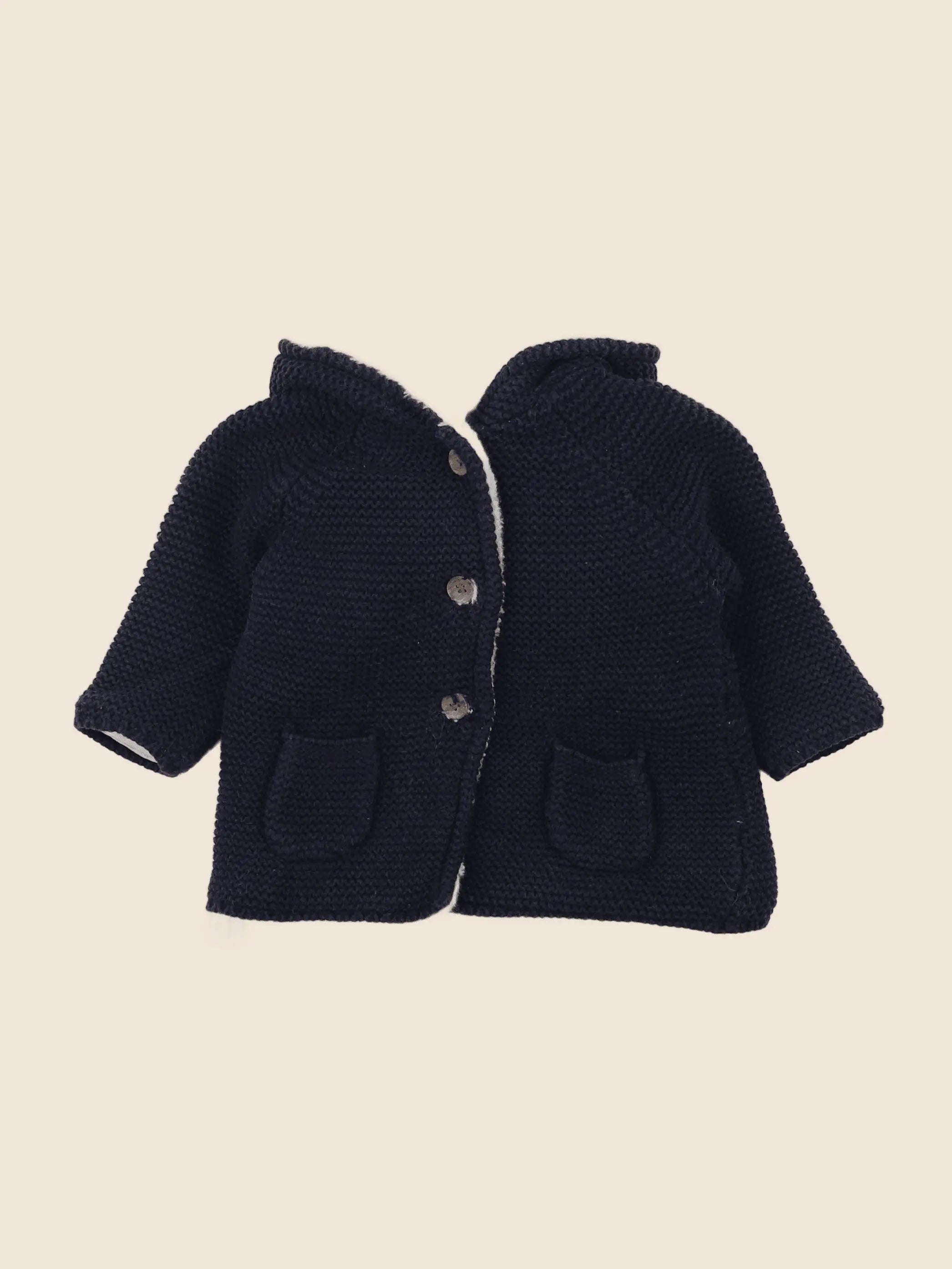 Vertbaudet - veste doublé bleu - 9 mois