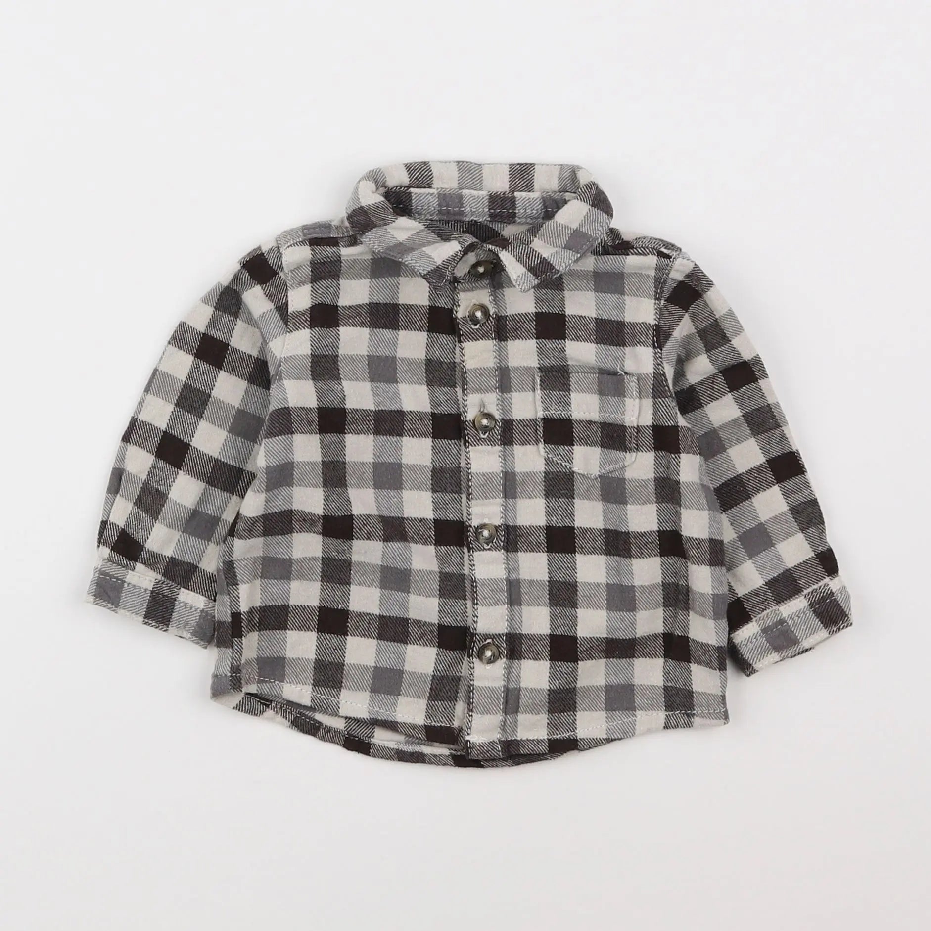 Vertbaudet - chemise marron - 6 mois