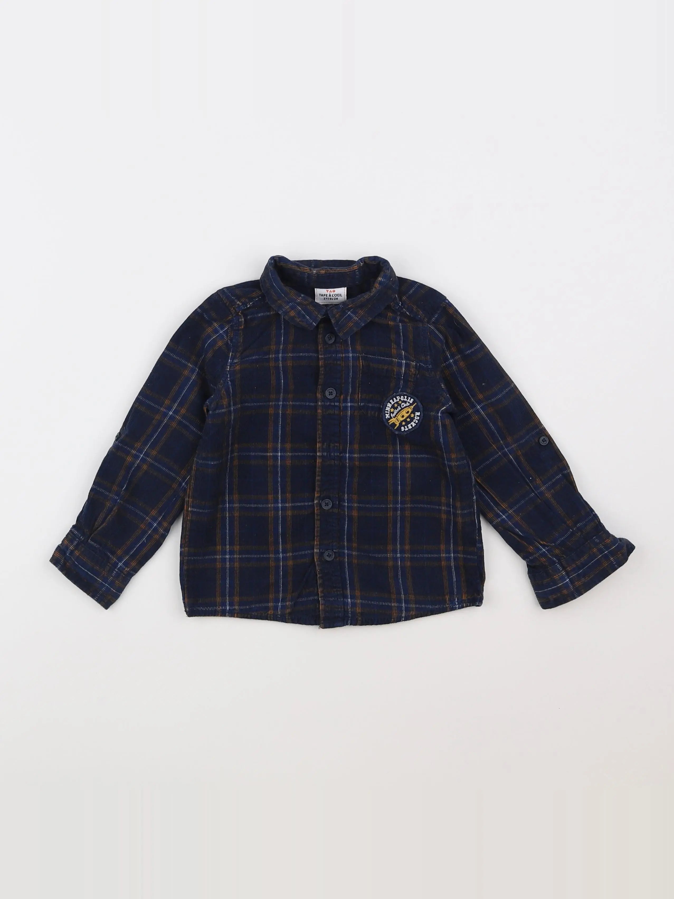 Tape à l'oeil - chemise bleu, marron - 2 ans