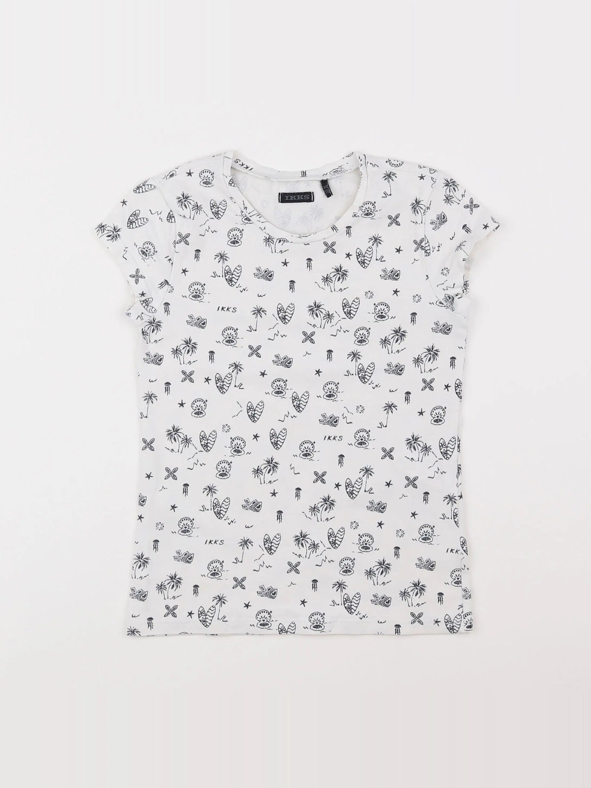 IKKS - tee-shirt blanc, gris - 6 ans