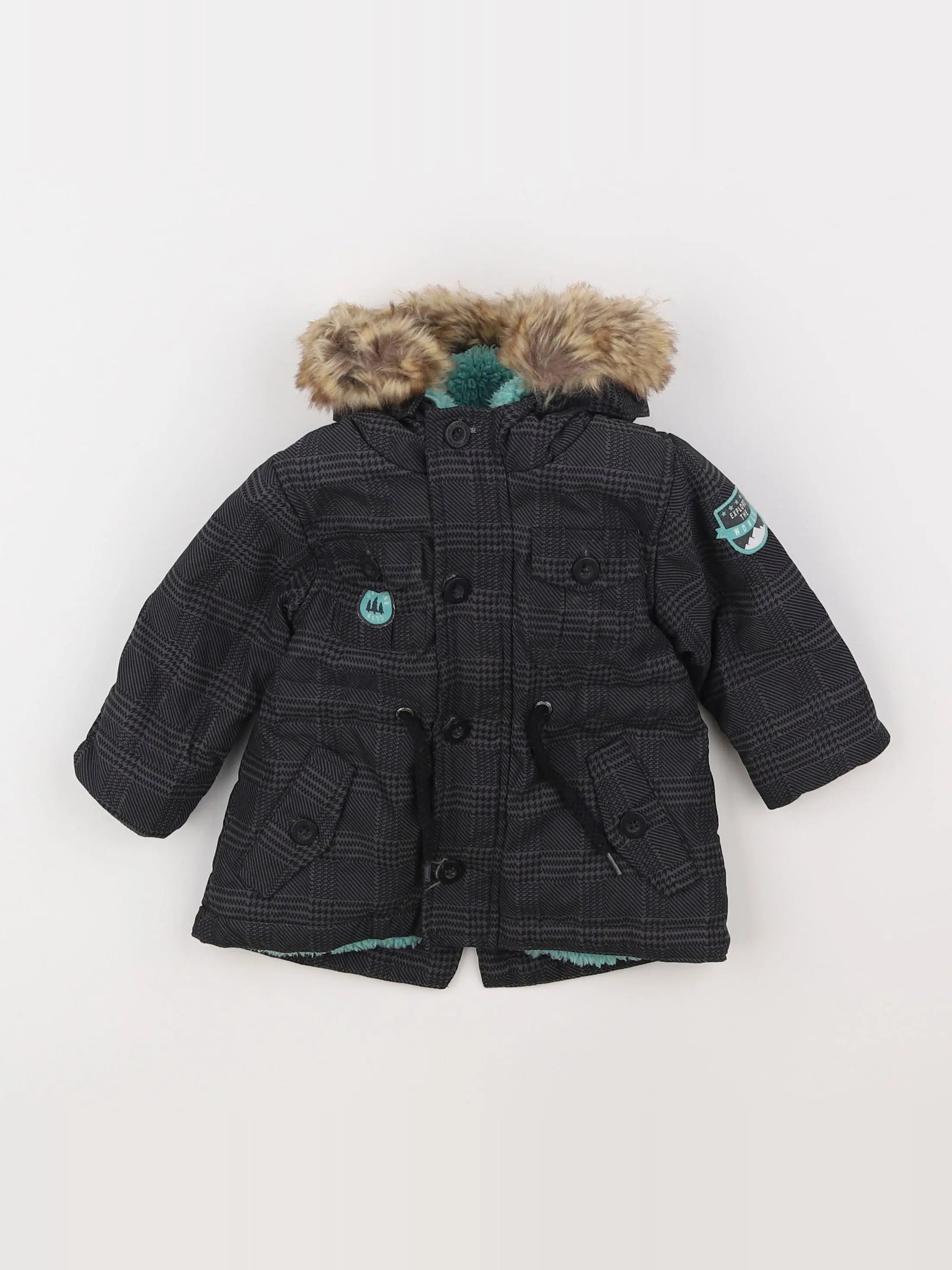 Vertbaudet - parka gris - 6 mois