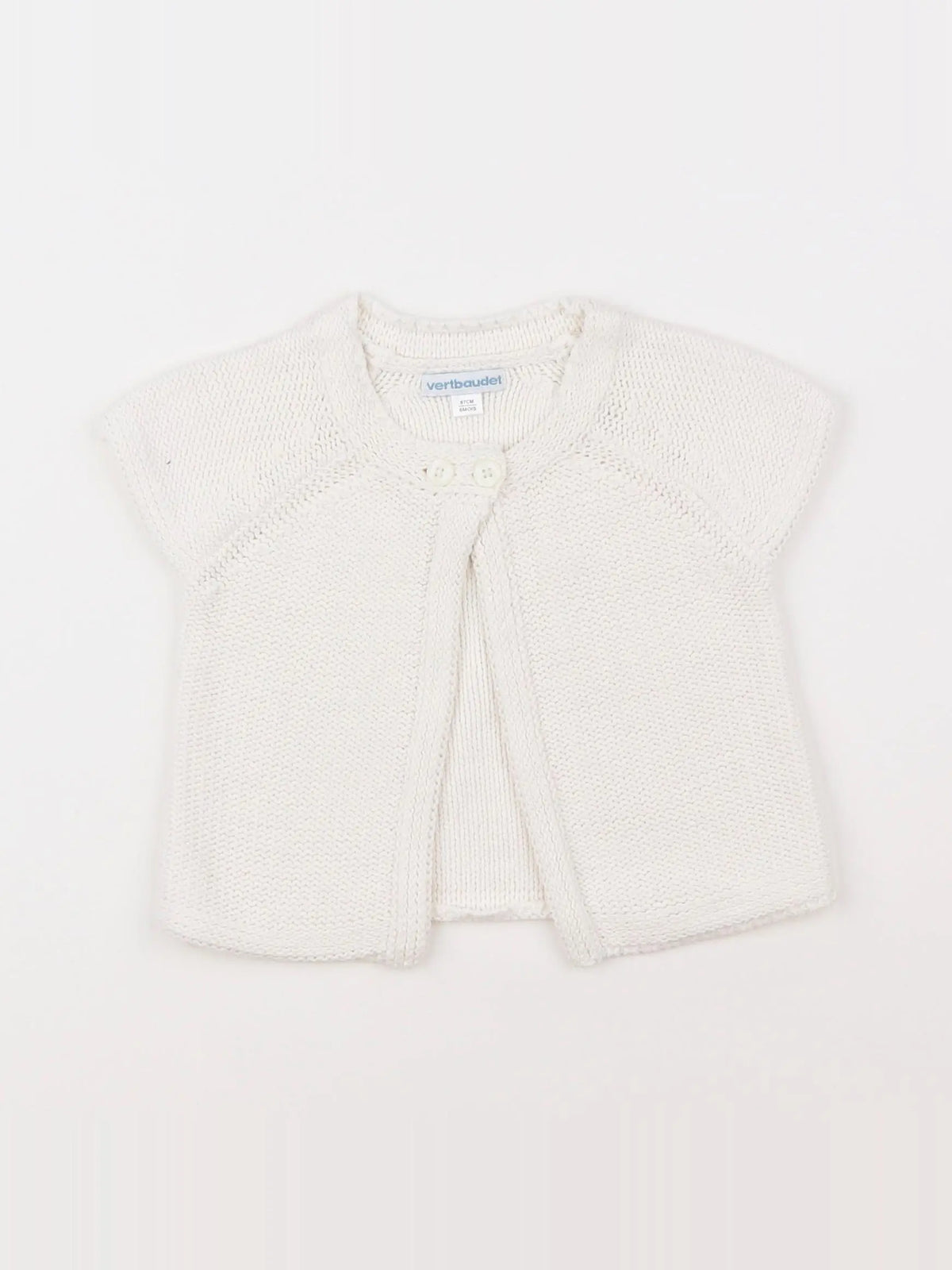 Vertbaudet - gilet blanc - 6 mois