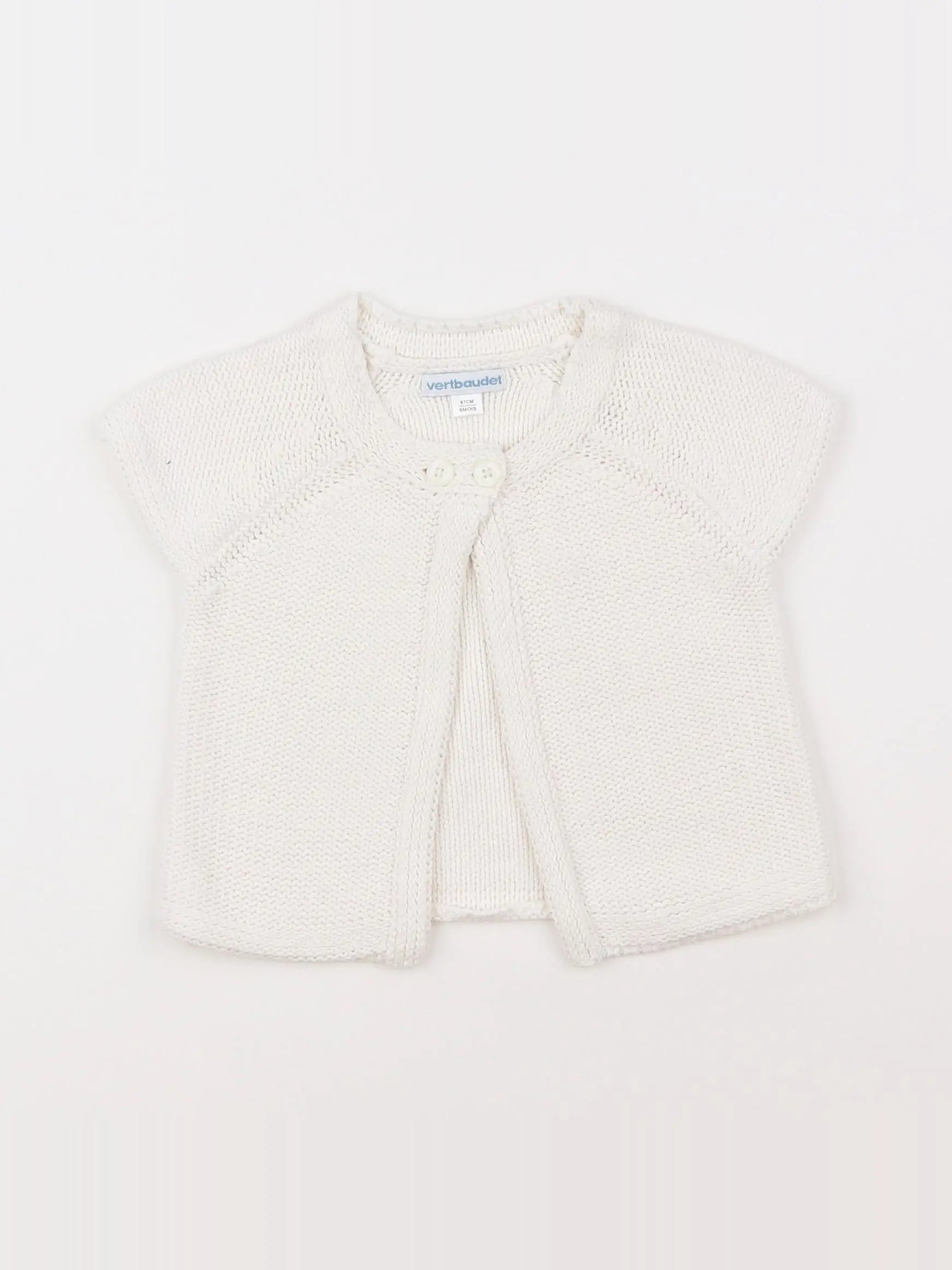 Vertbaudet - gilet blanc - 6 mois