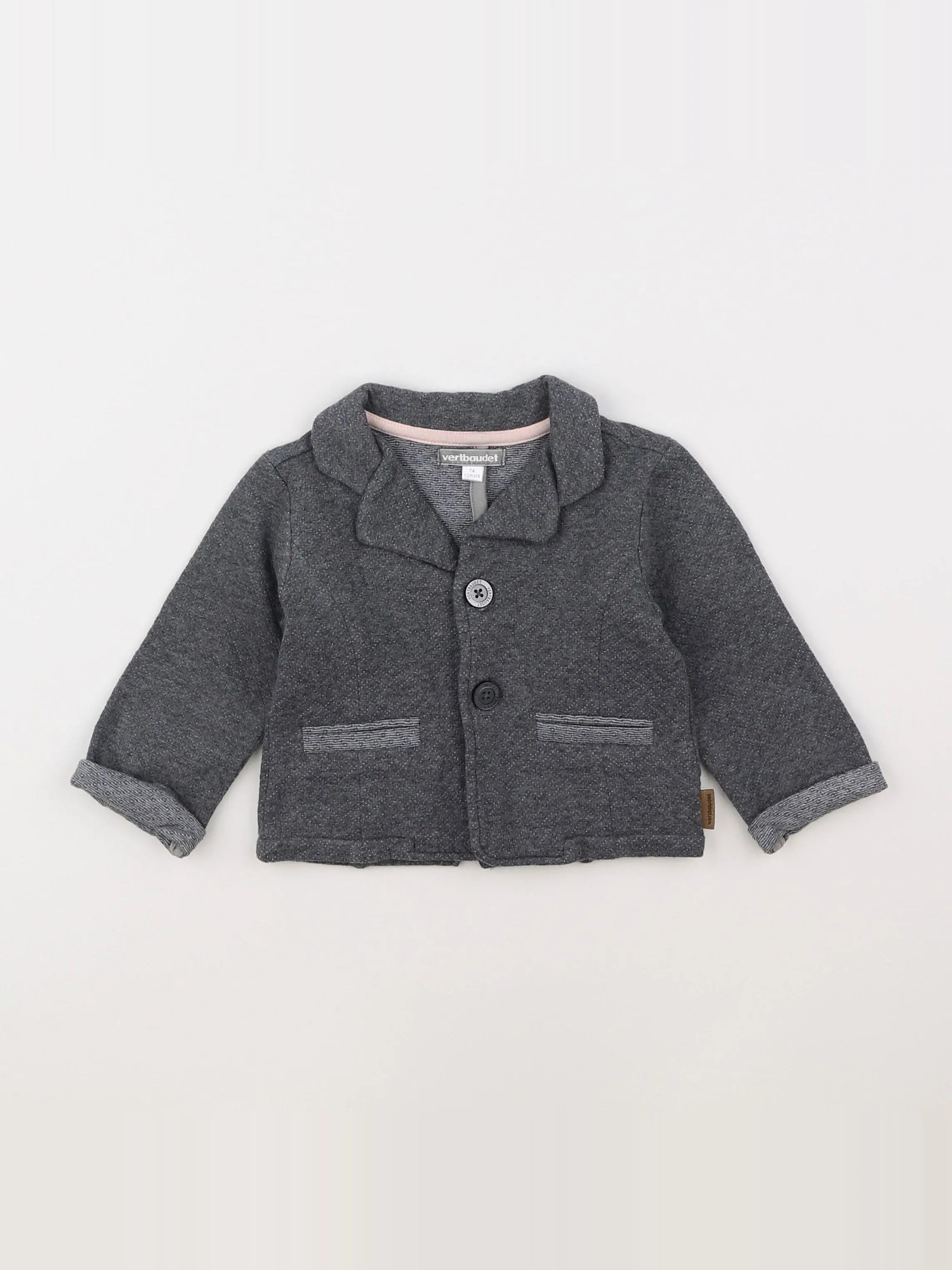 Vertbaudet - veste gris - 6 mois