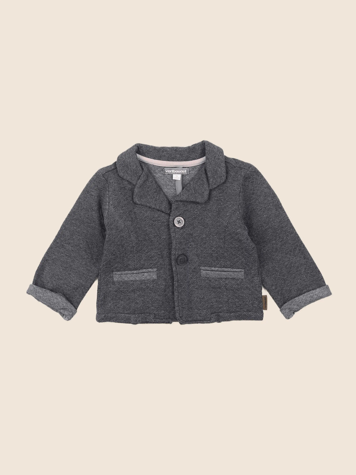 Vertbaudet - veste gris - 6 mois