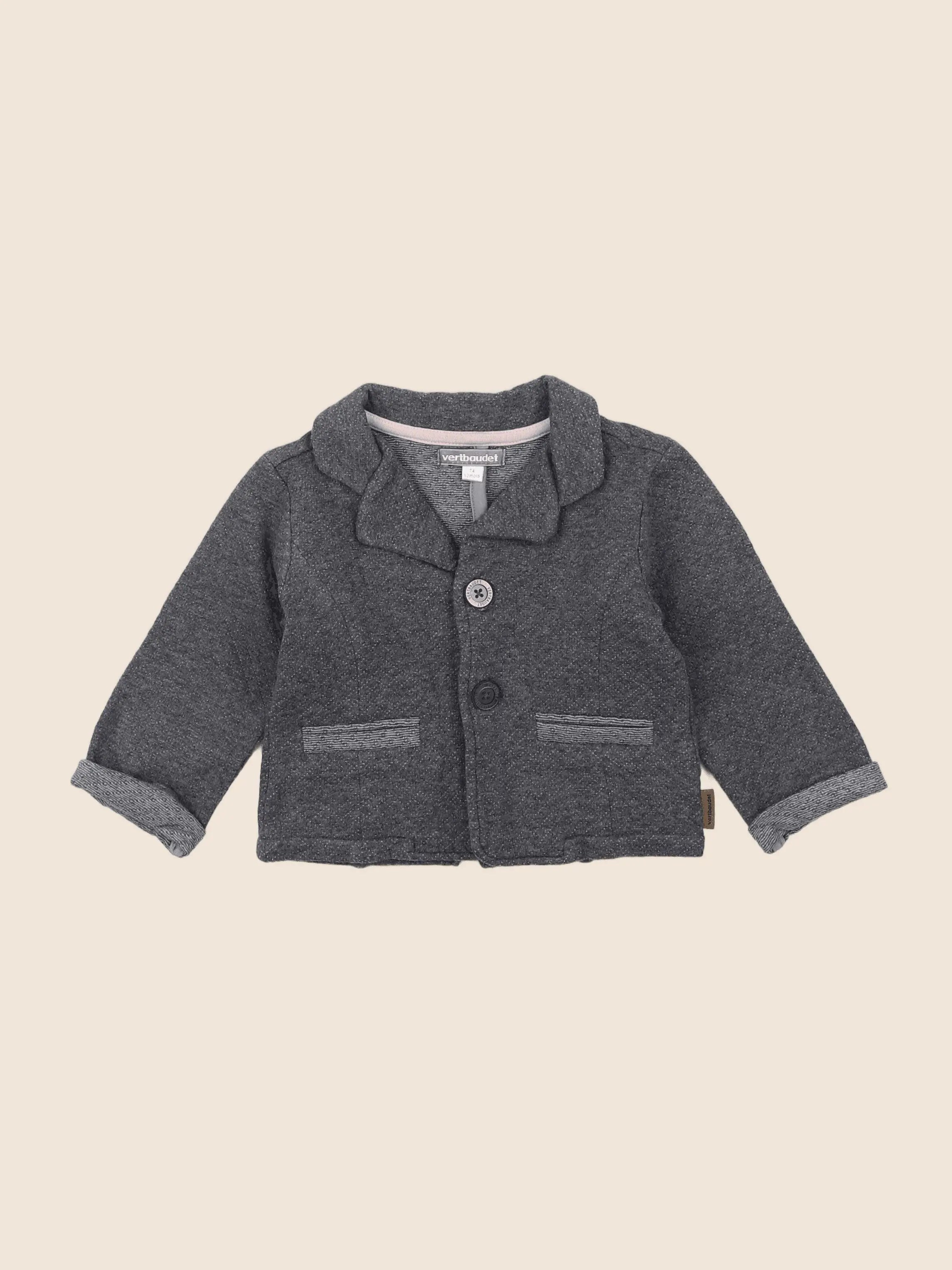 Vertbaudet - veste gris - 6 mois