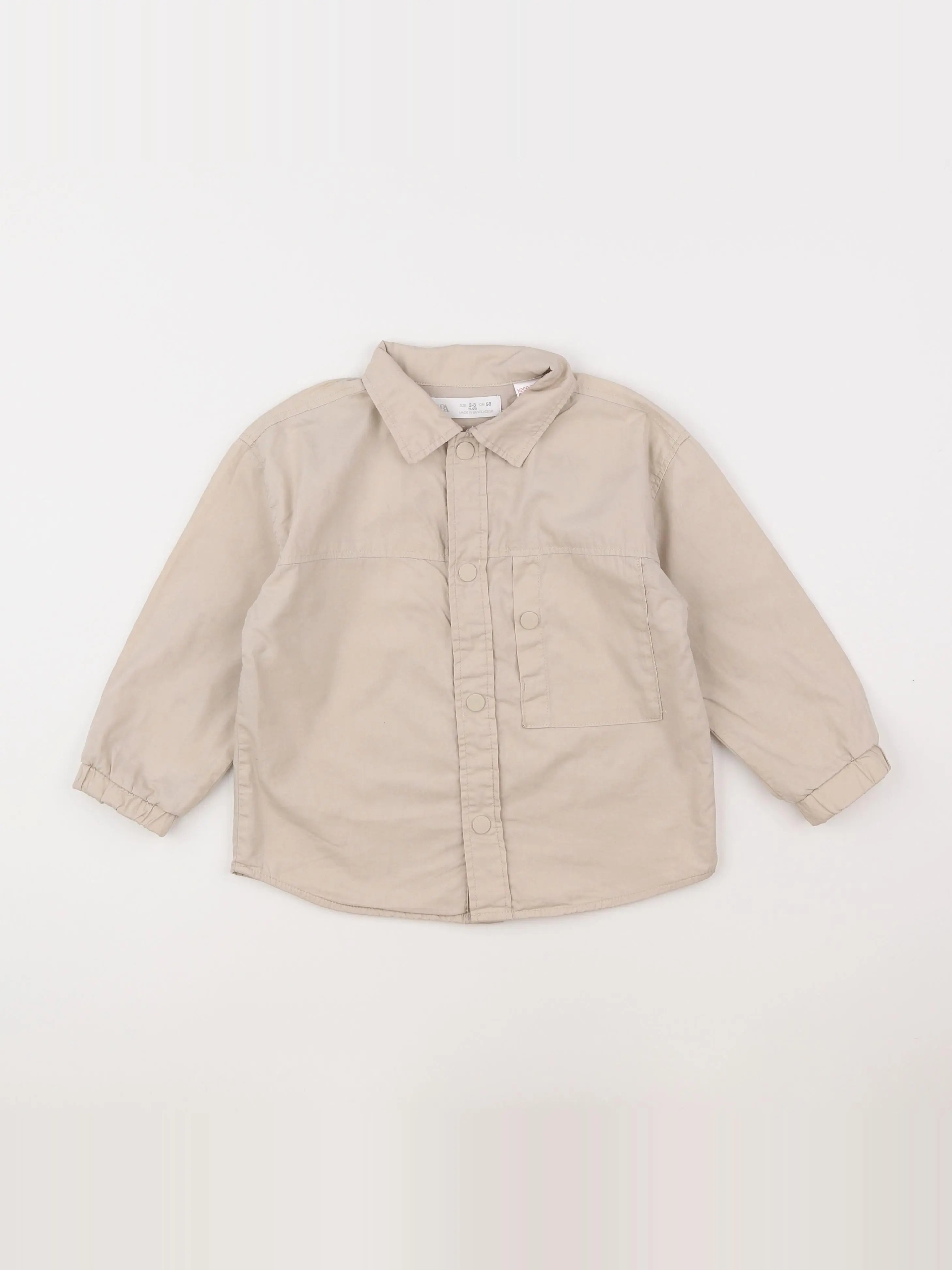 Zara - veste imprimé au dos beige - 2/3 ans