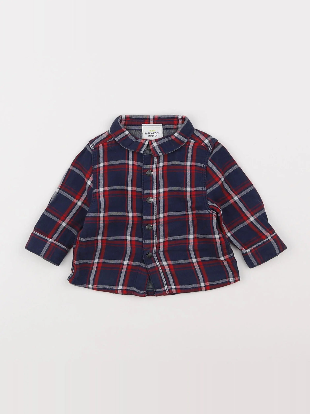 Tape à l'oeil - chemise bleu, rouge - 3 mois