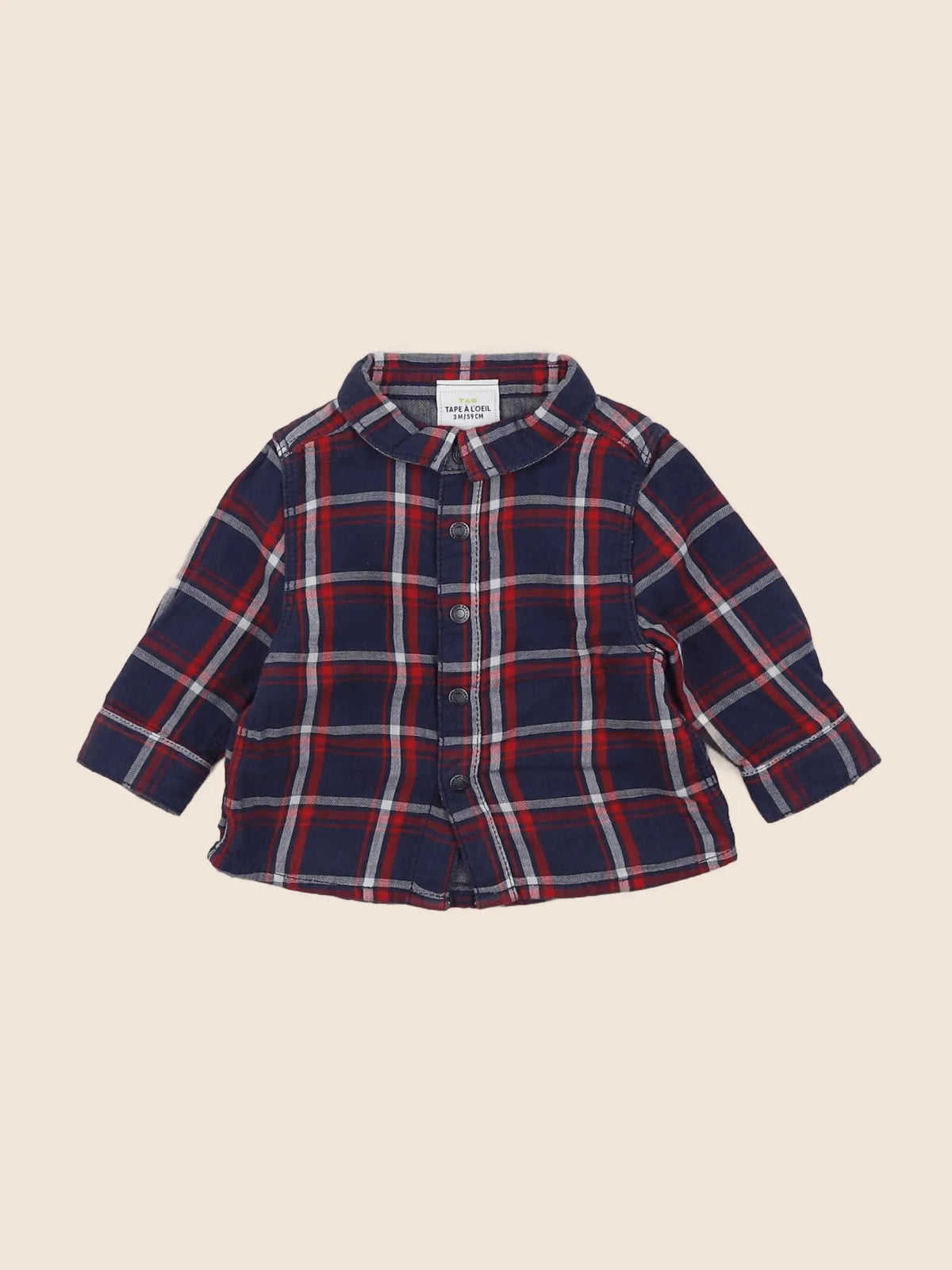 Tape à l'oeil - chemise bleu, rouge - 3 mois