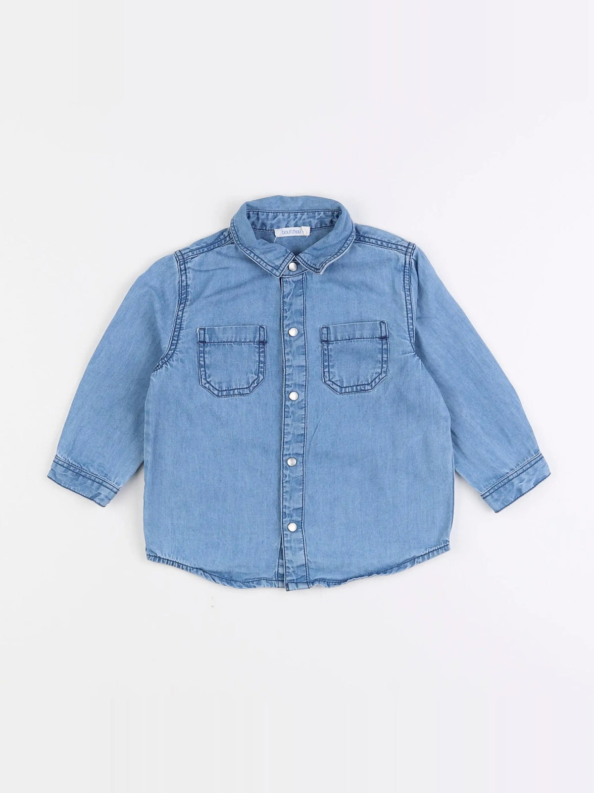 Boutchou - chemise bleu - 12 mois