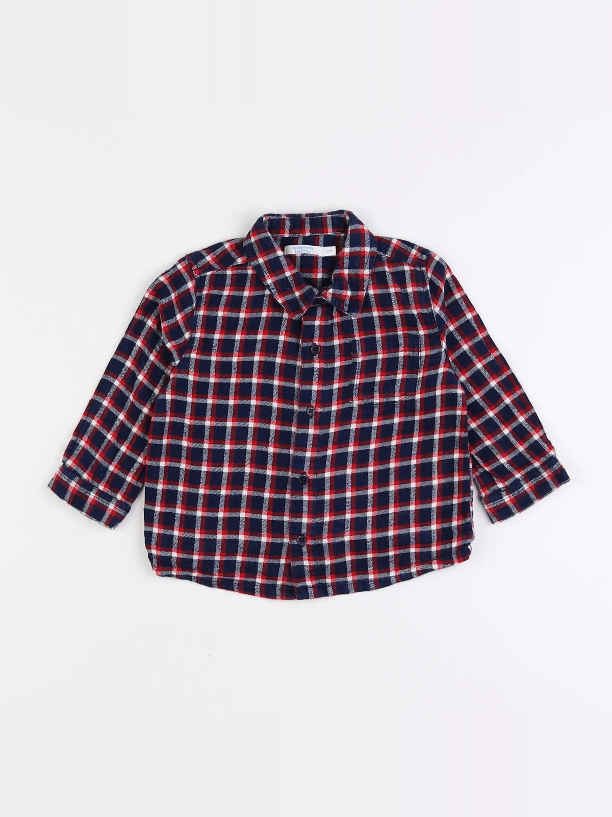 Boutchou - chemise bleu, rouge - 12 mois