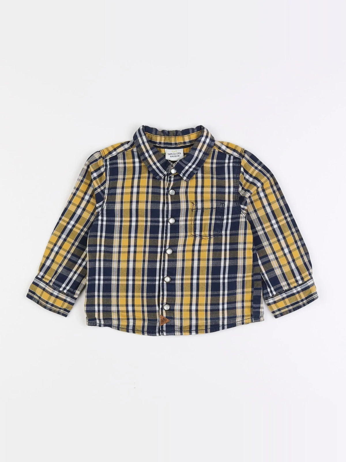 Tape à l'oeil - chemise bleu, jaune - 18 mois