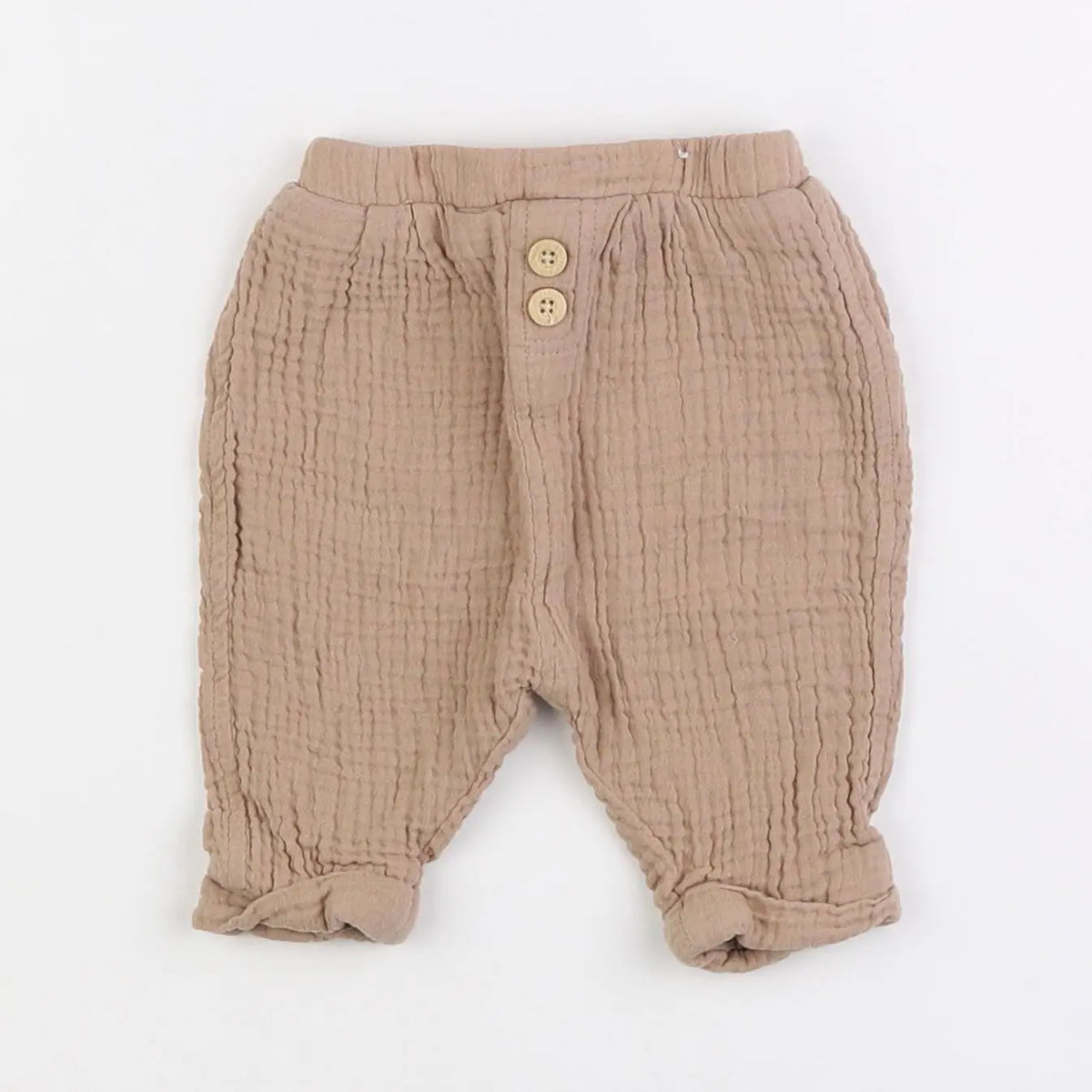 Vertbaudet - pantalon doublé velours marron - 3 mois