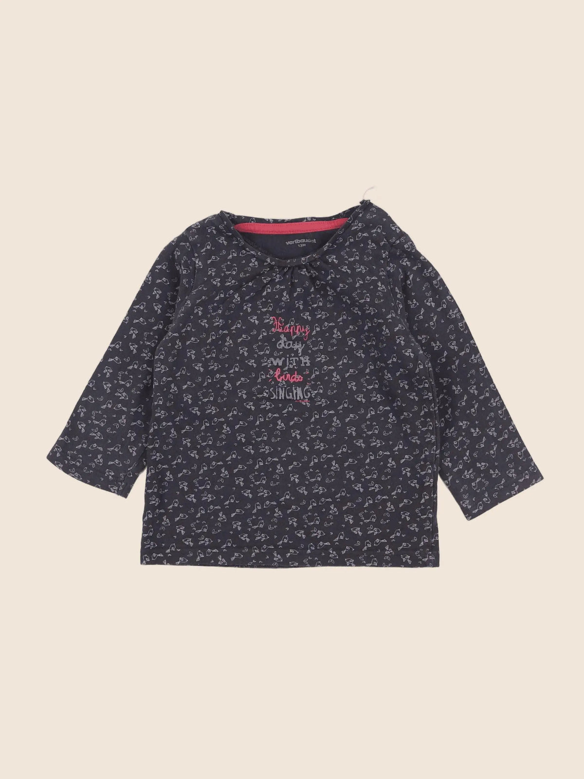 Vertbaudet - tee-shirt bleu - 12 mois