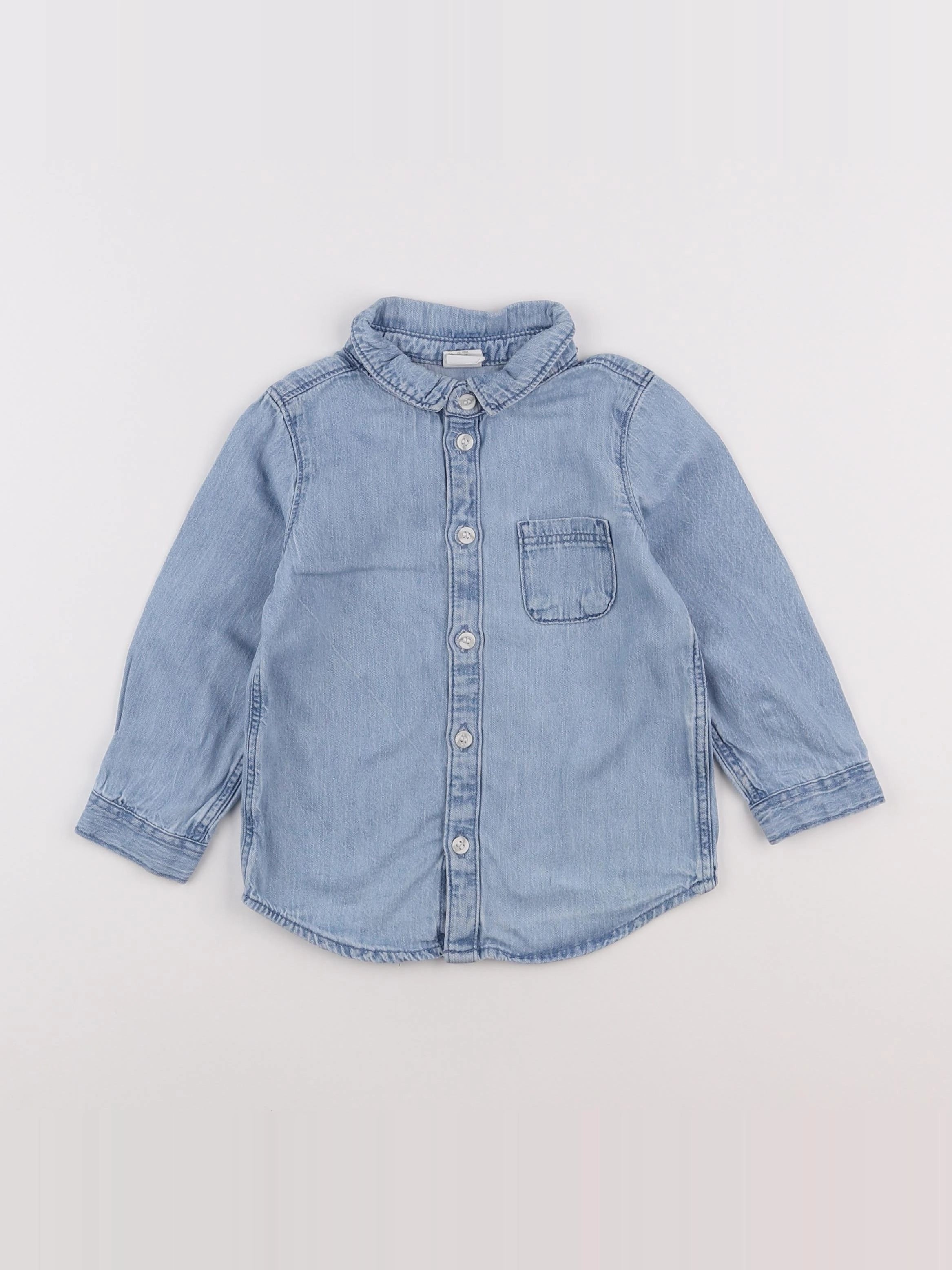 H&M - chemise bleu - 12/18 mois