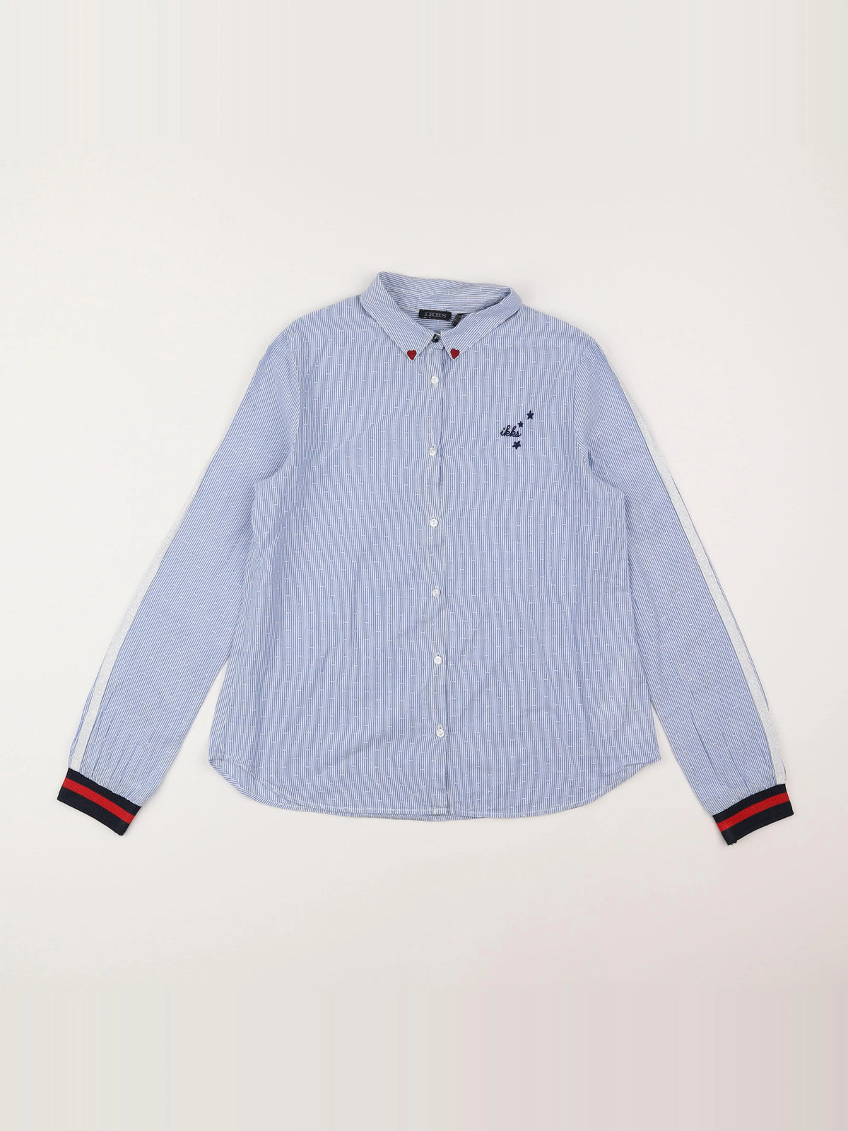 IKKS - chemise bleu, blanc - 12 ans