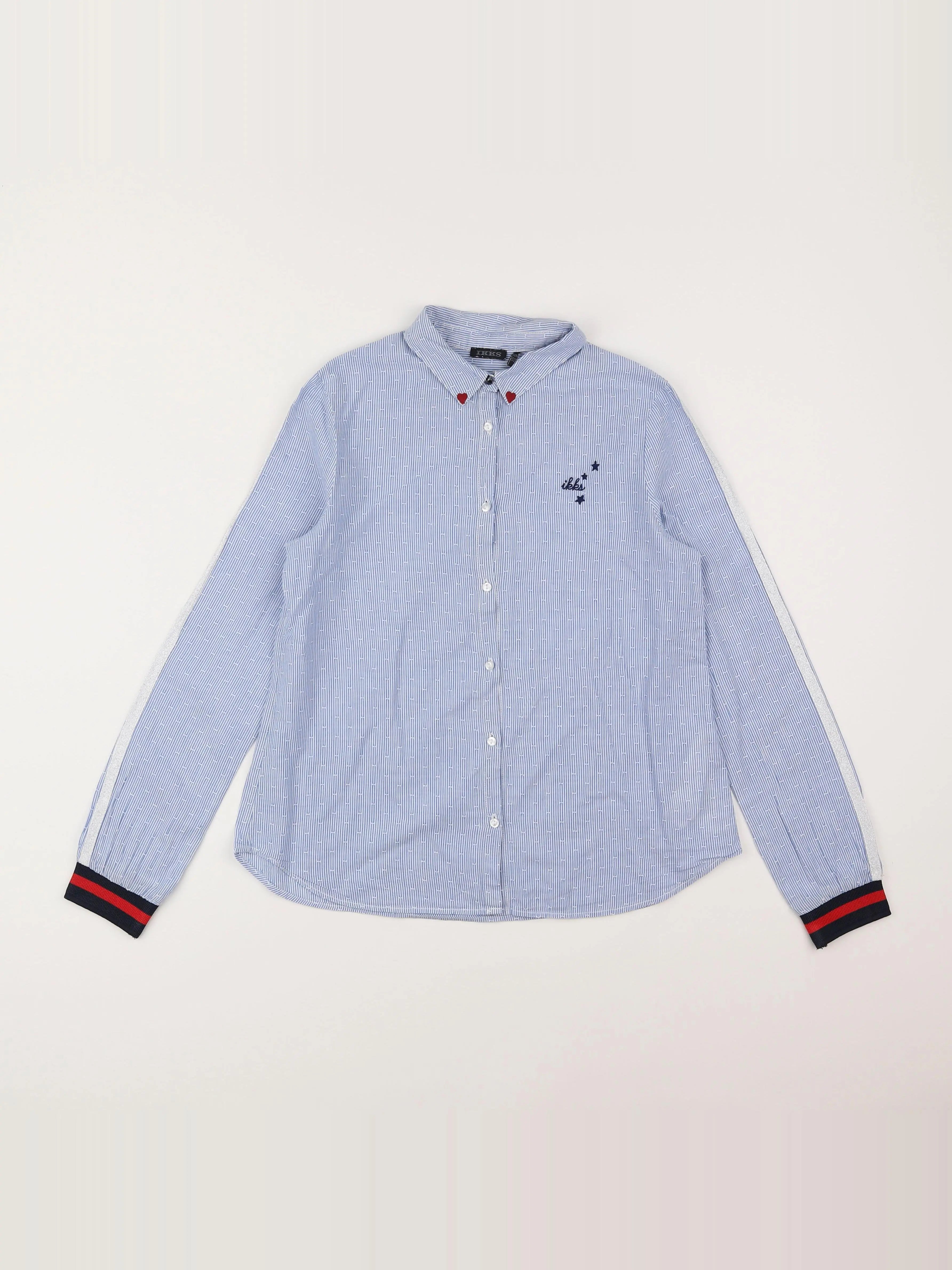 IKKS - chemise bleu, blanc - 12 ans