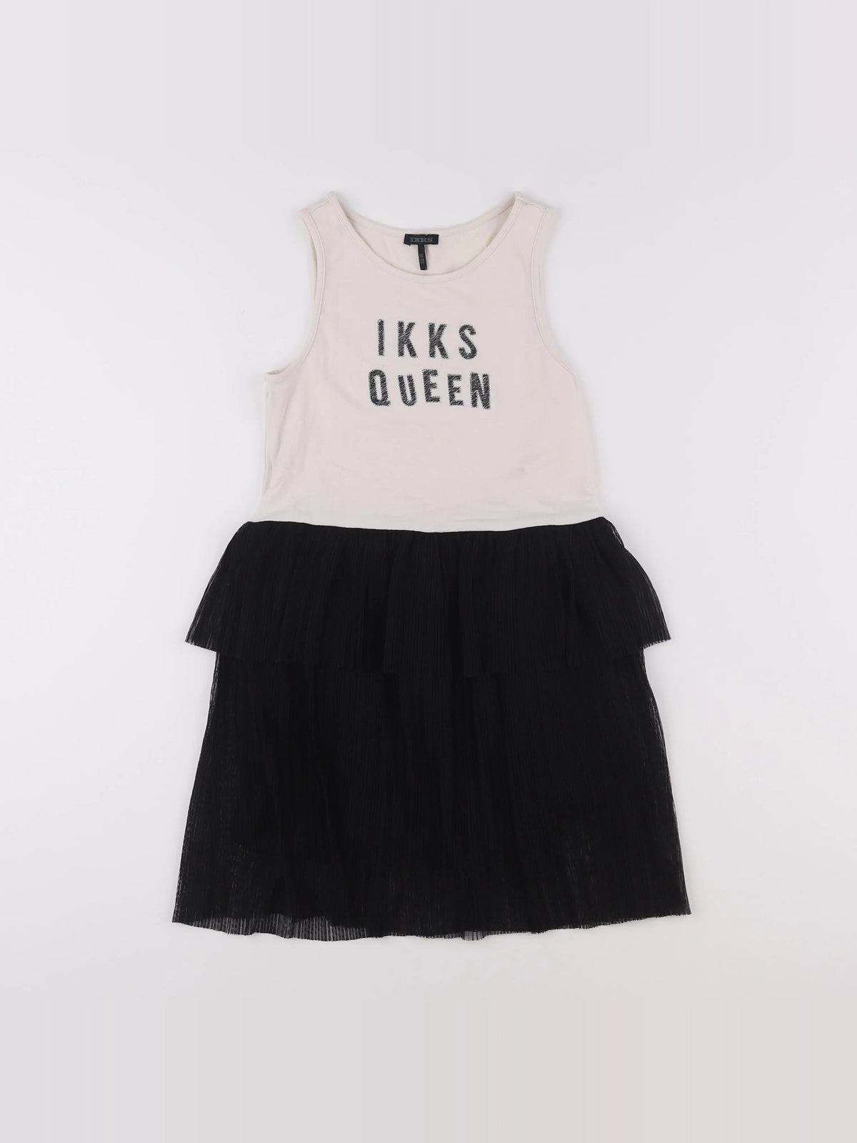 IKKS - robe beige, noir - 8 ans