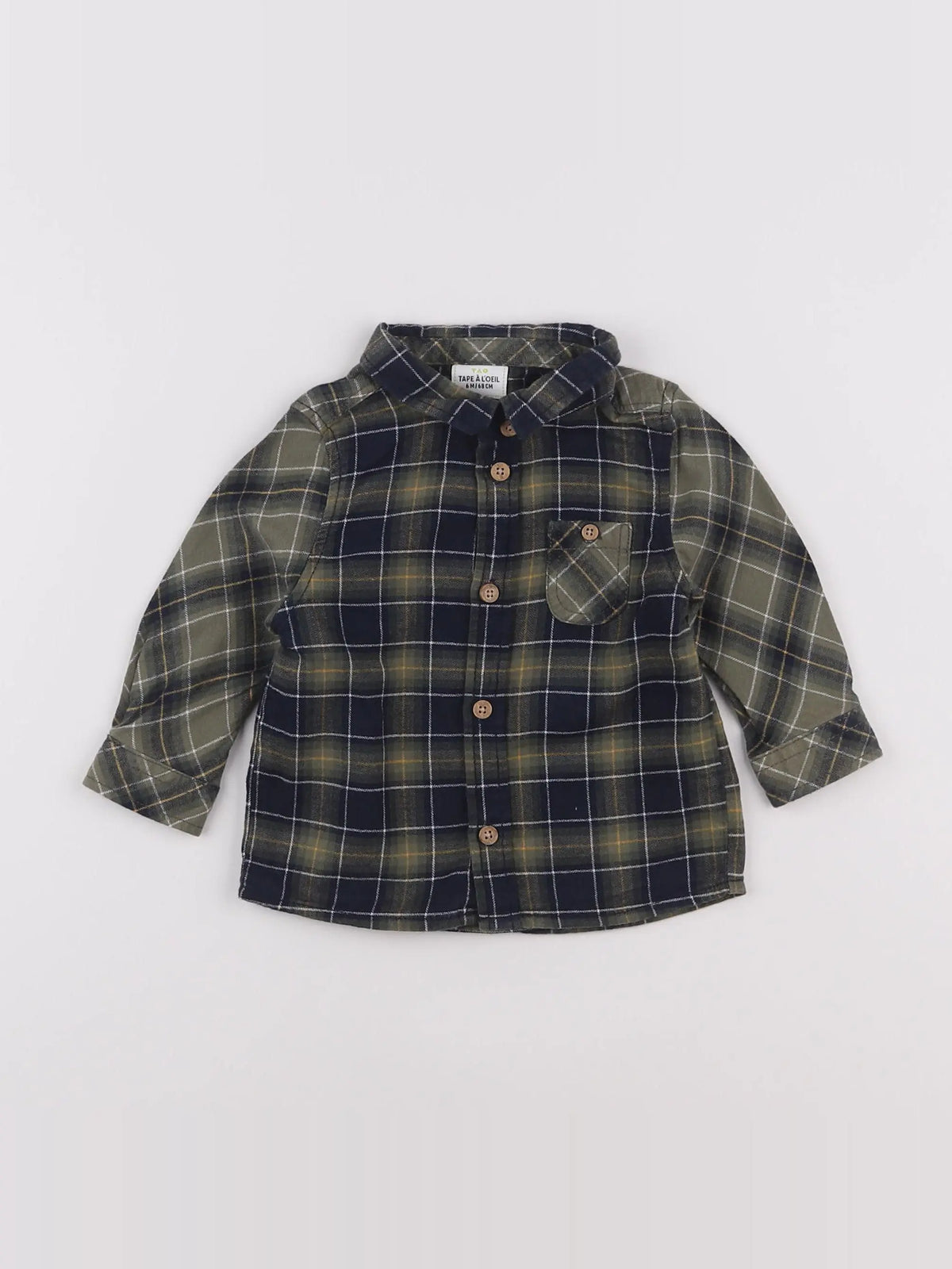 Tape à l'oeil - chemise vert, bleu - 6 mois