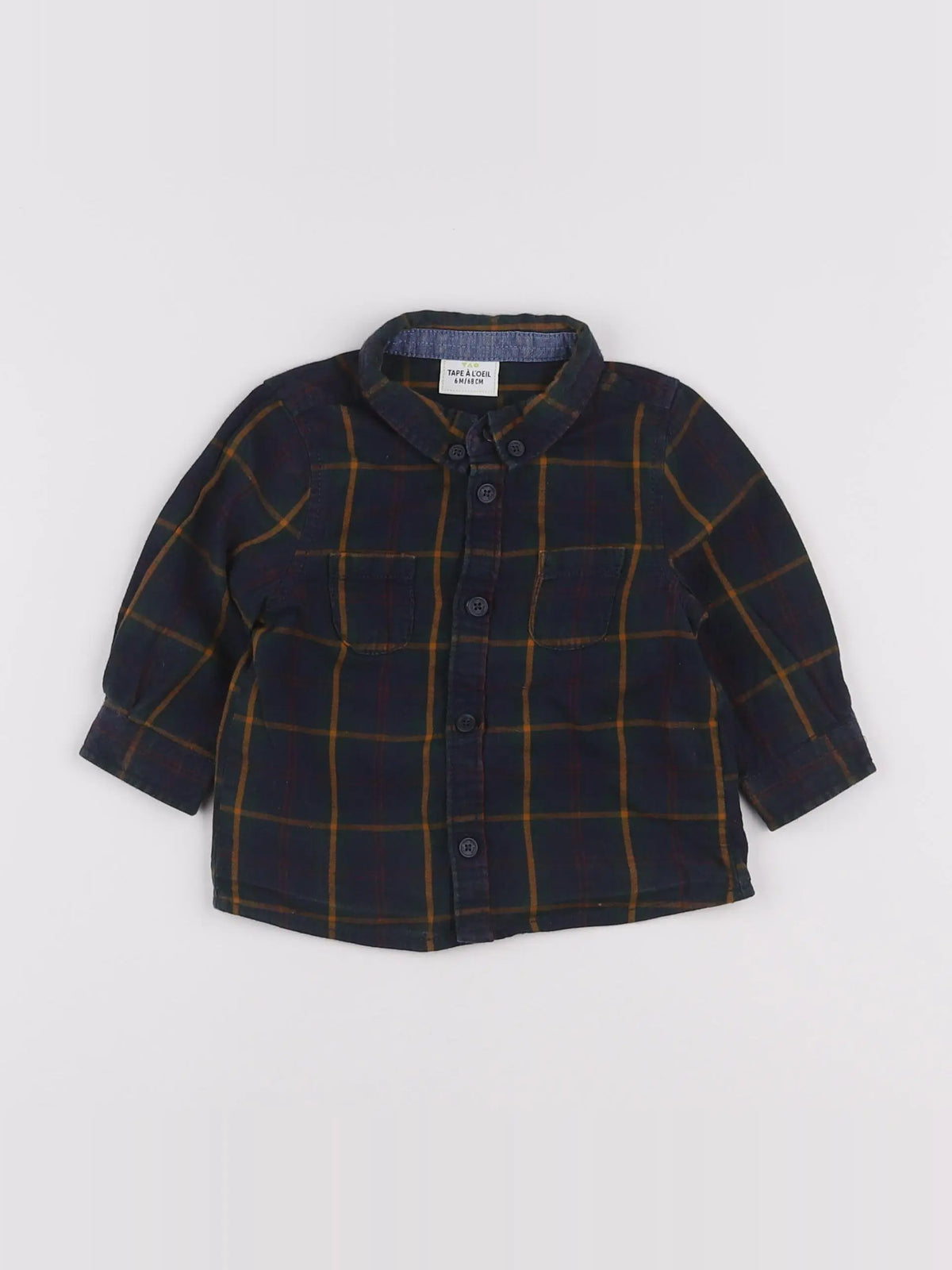 Tape à l'oeil - chemise vert, bleu - 6 mois
