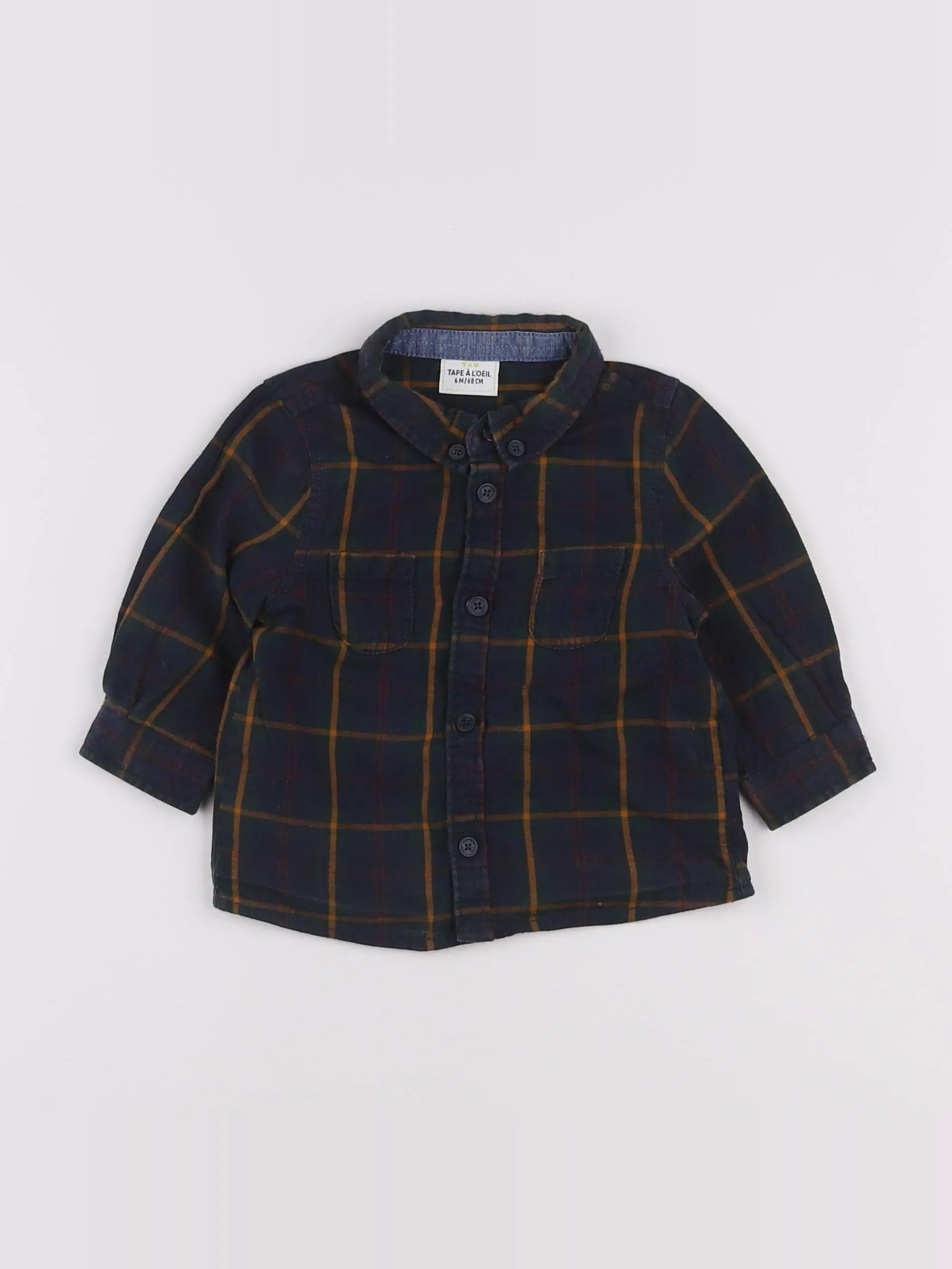 Tape à l'oeil - chemise vert, bleu - 6 mois