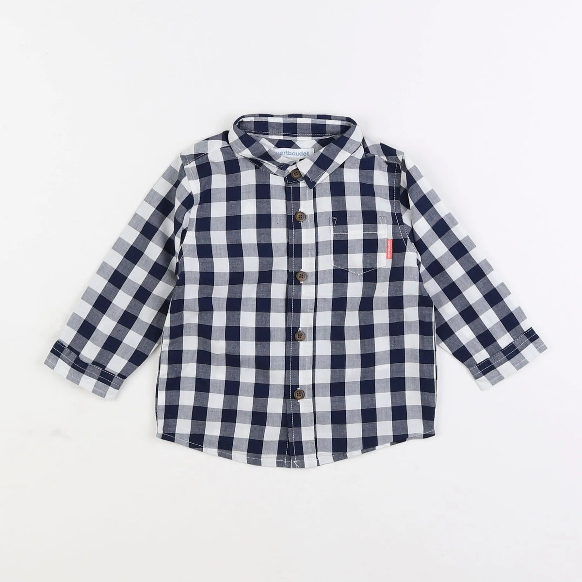 Vertbaudet - chemise blanc, noir - 12 mois