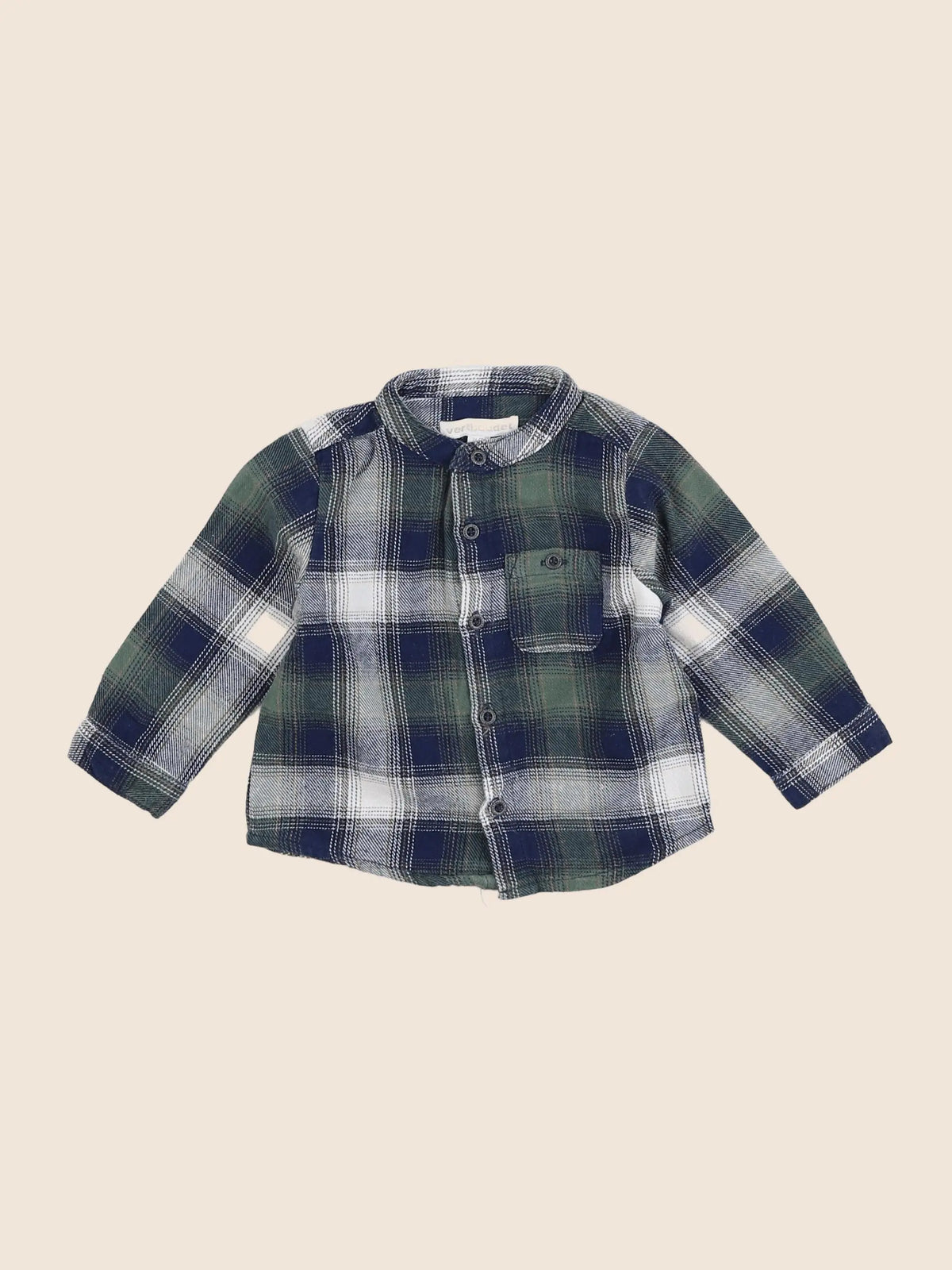 Vertbaudet - chemise bleu, vert - 12 mois