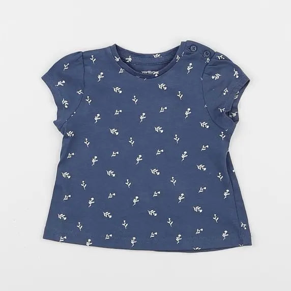 Vertbaudet - tee-shirt bleu - 3 mois
