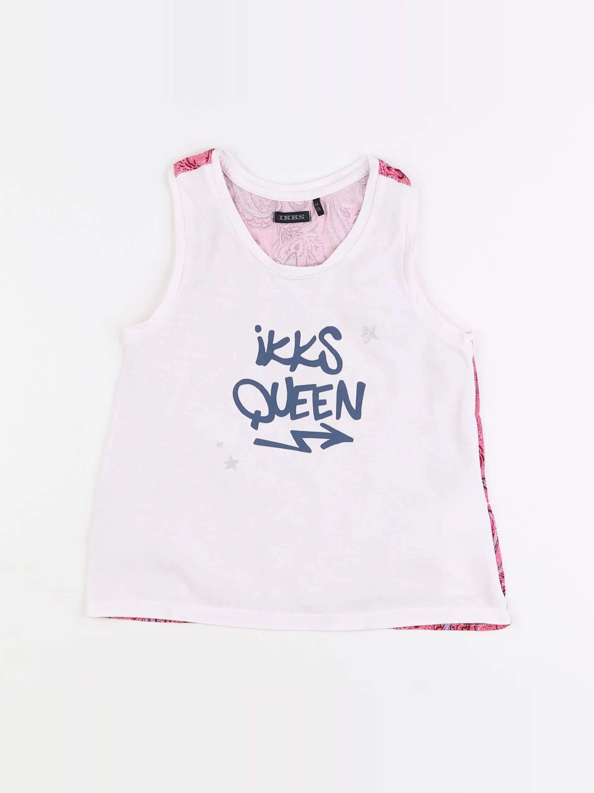IKKS - débardeur imprimé au dos blanc, rose - 6 ans