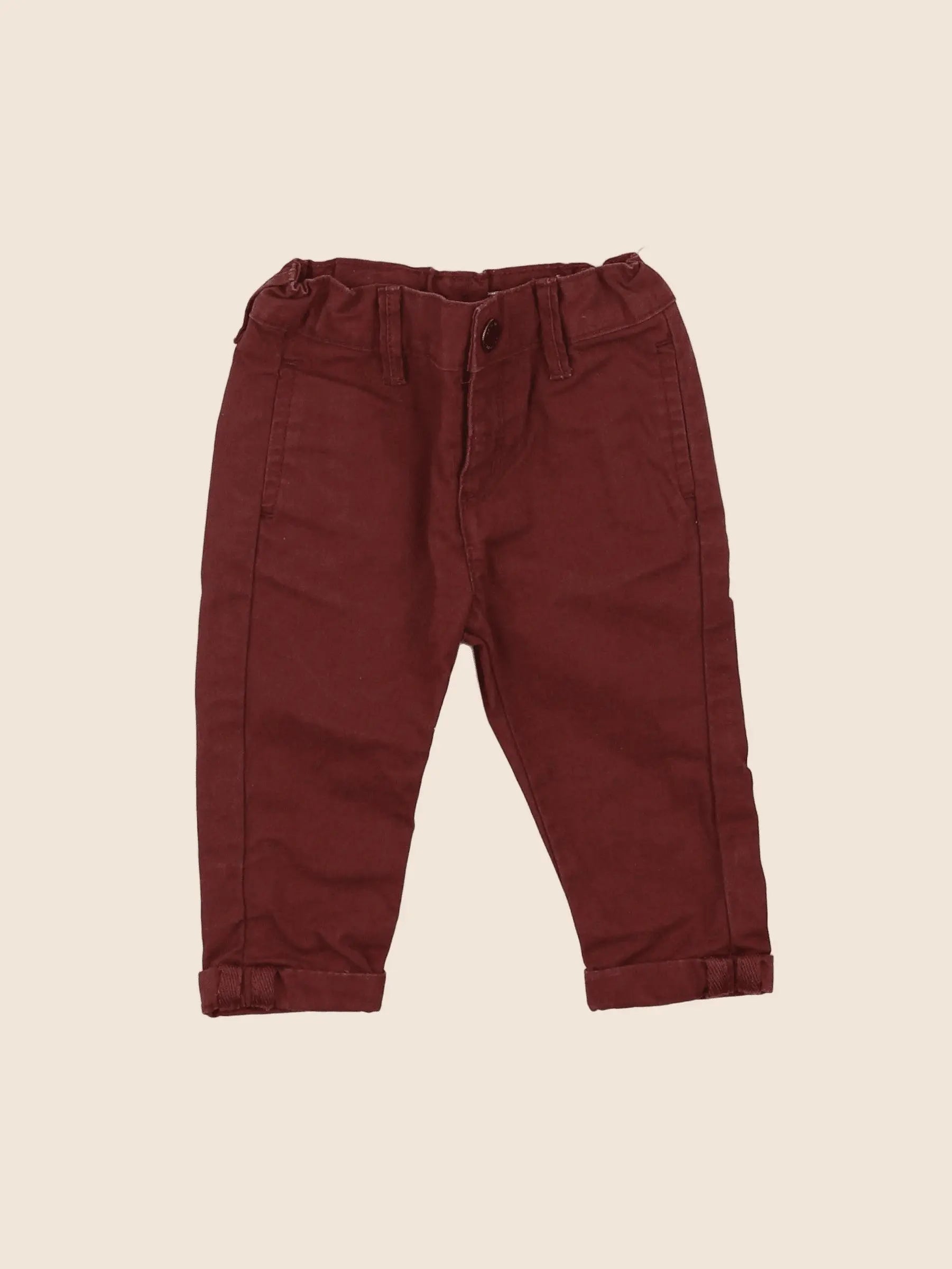 Vertbaudet - pantalon rouge - 6 mois