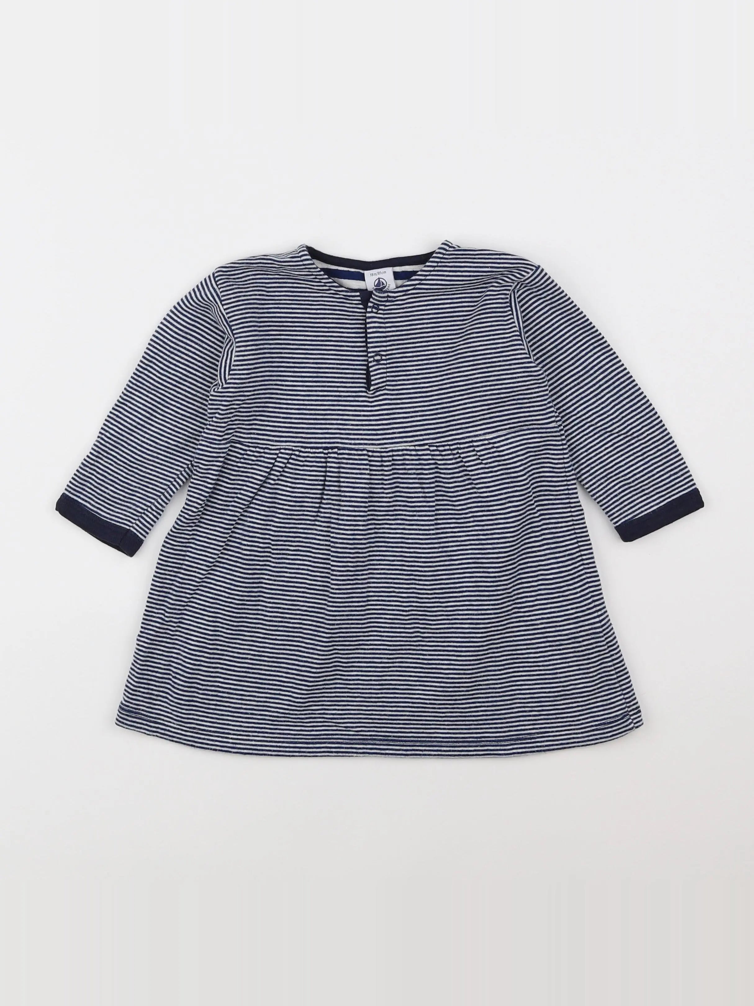 Petit Bateau - robe bleu - 18 mois