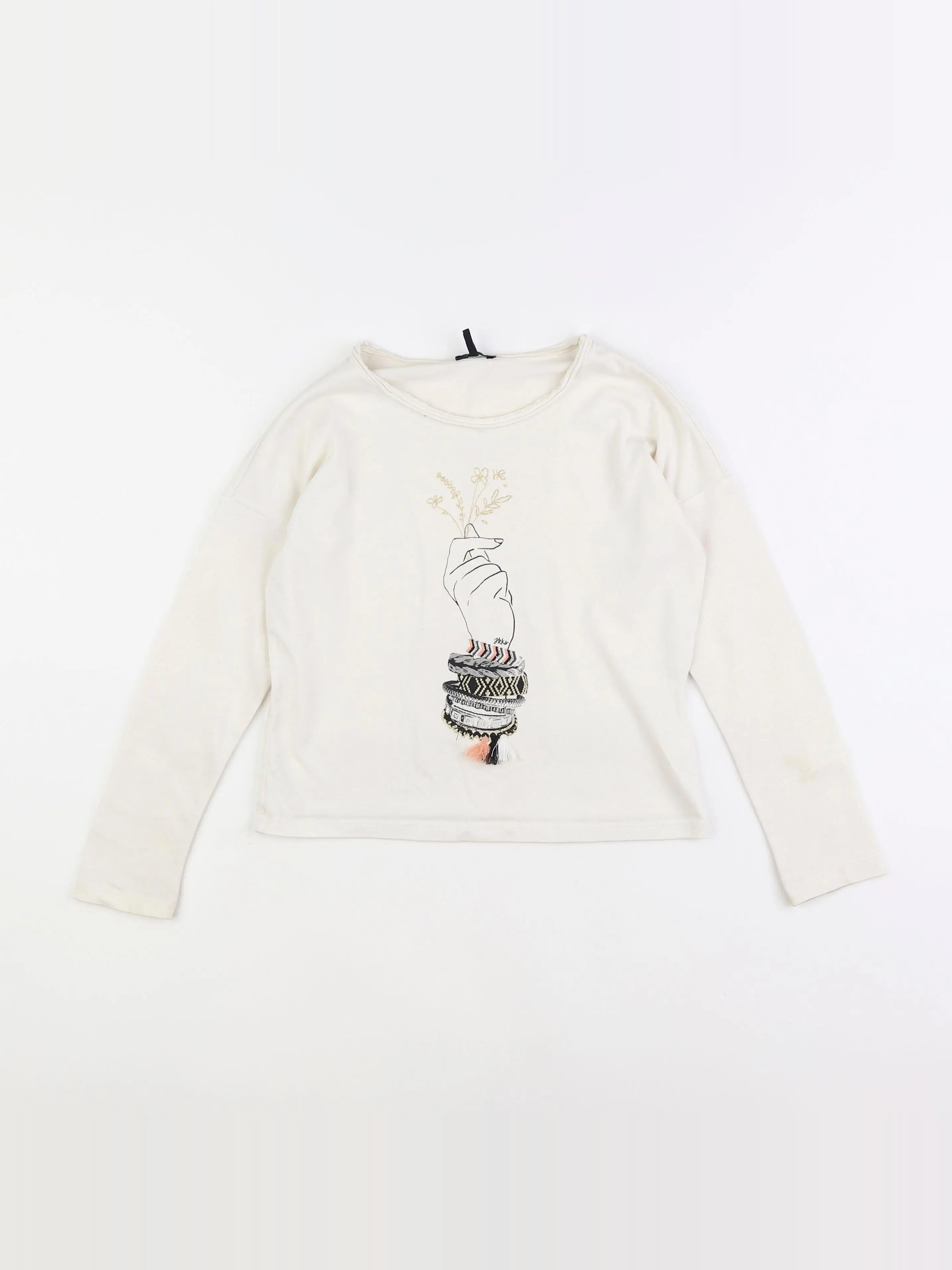 IKKS - tee-shirt beige - 8 ans