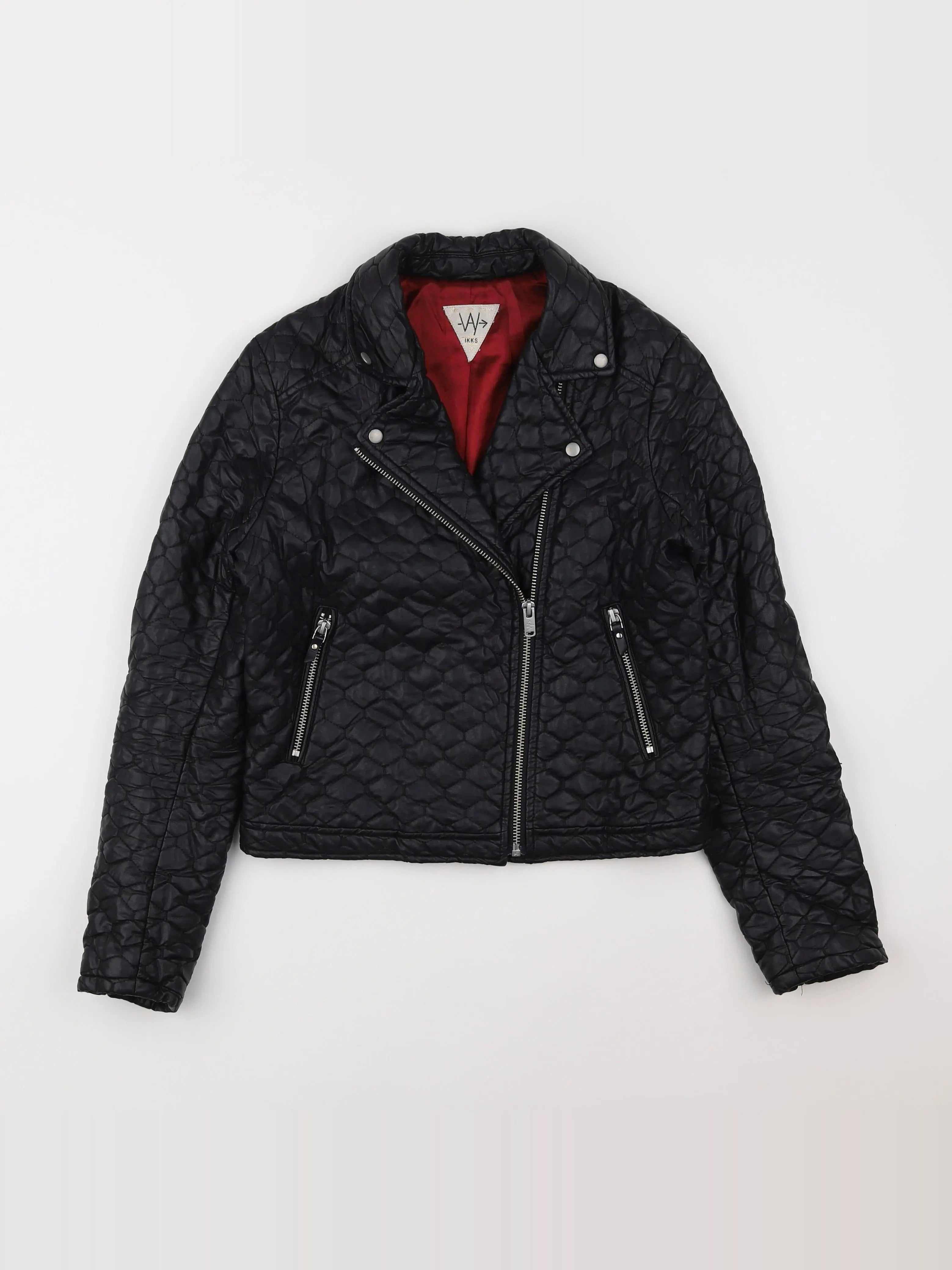 IKKS - veste simili cuir noir - 12 ans
