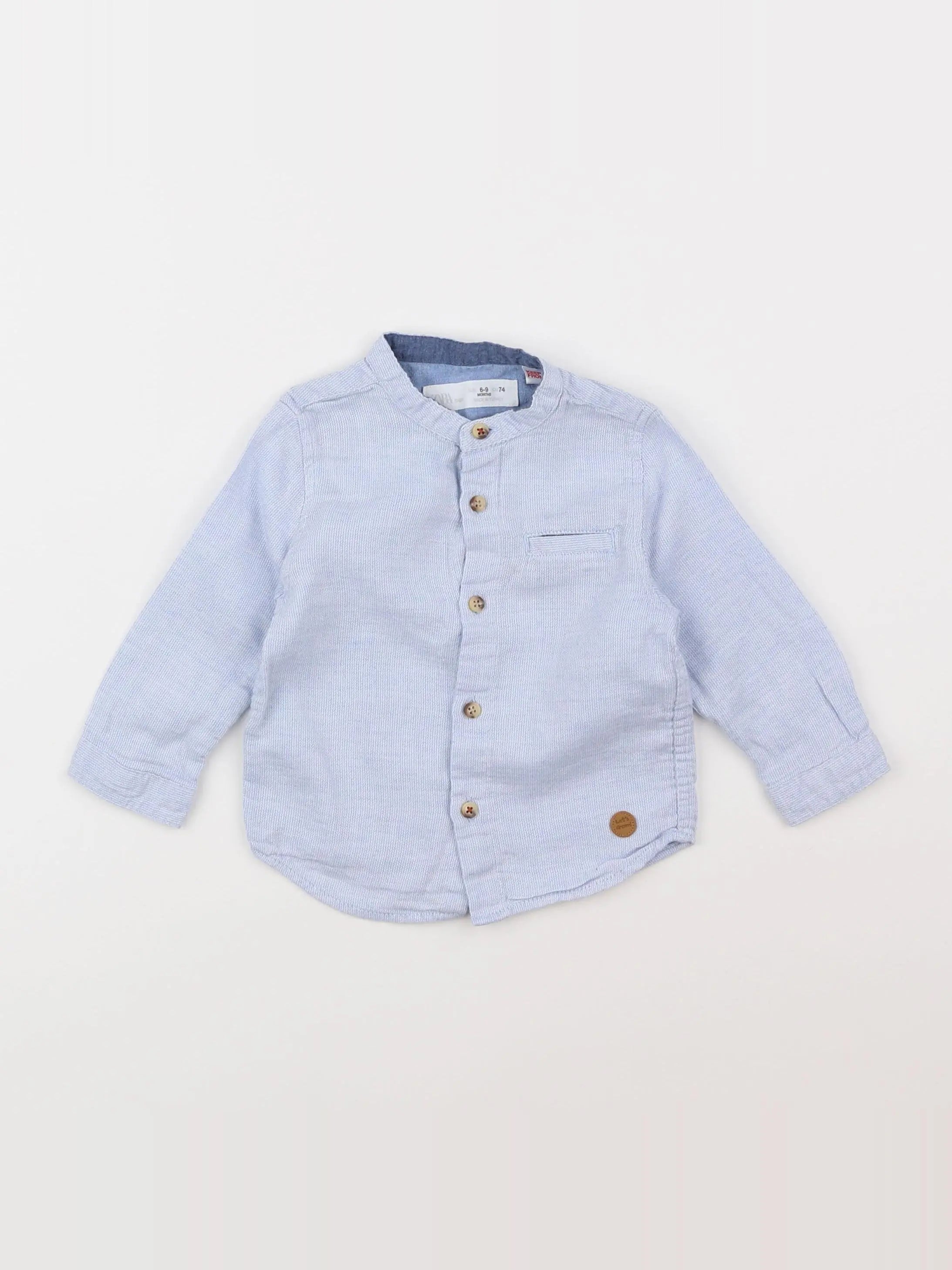 Zara - chemise bleu - 6/9 mois